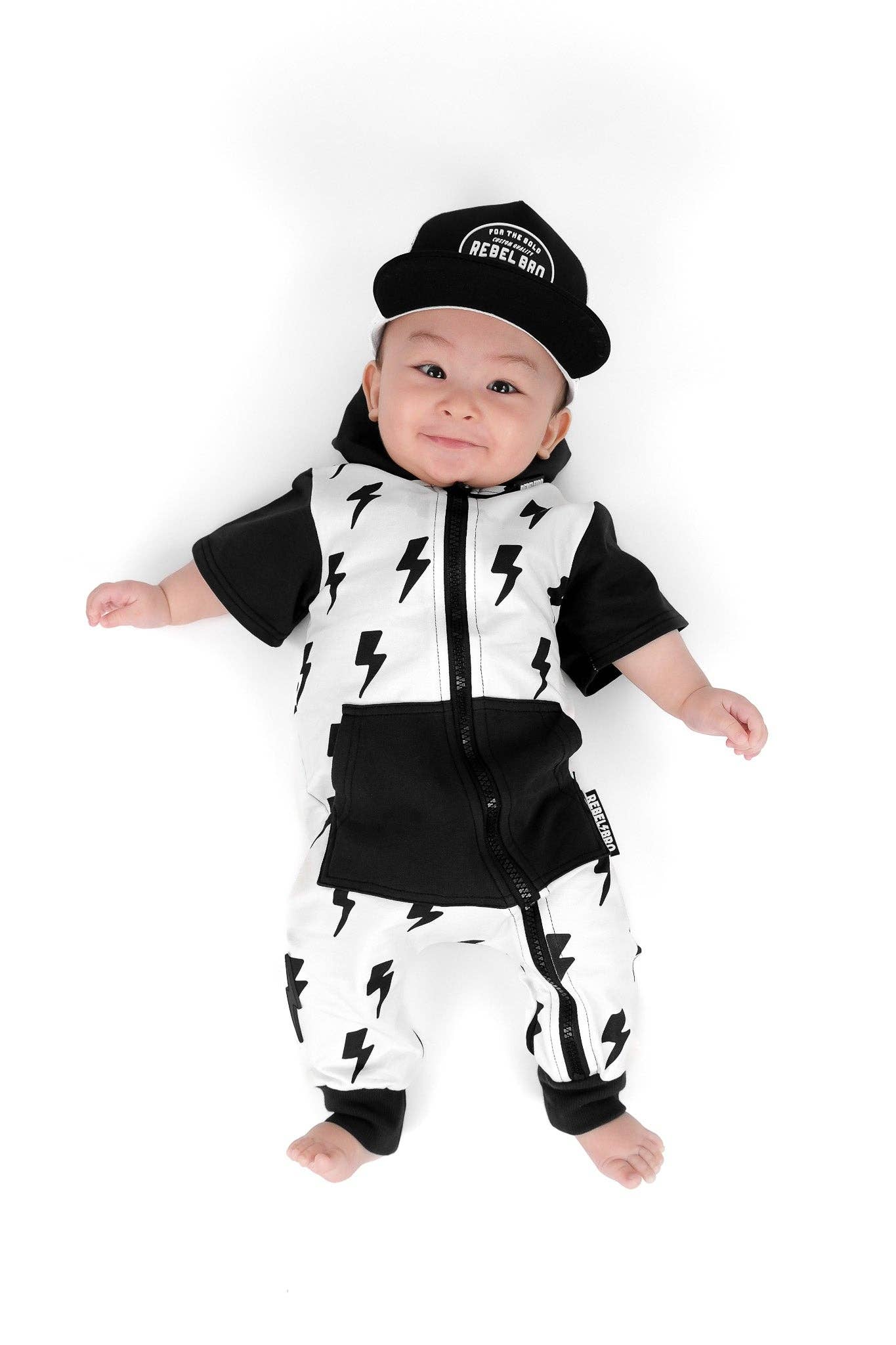 Hooded Rebel Short Sleeve Romper in Bowie