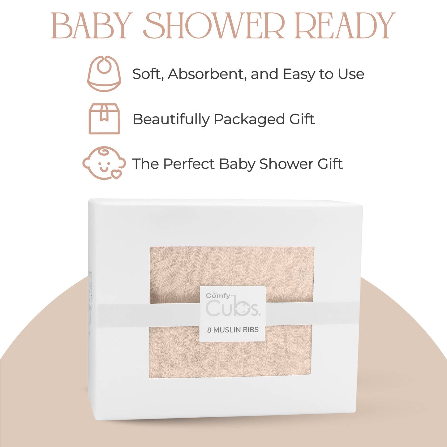 Muslin Cotton Baby Bibs Adjustable Size by Comfy Cubs