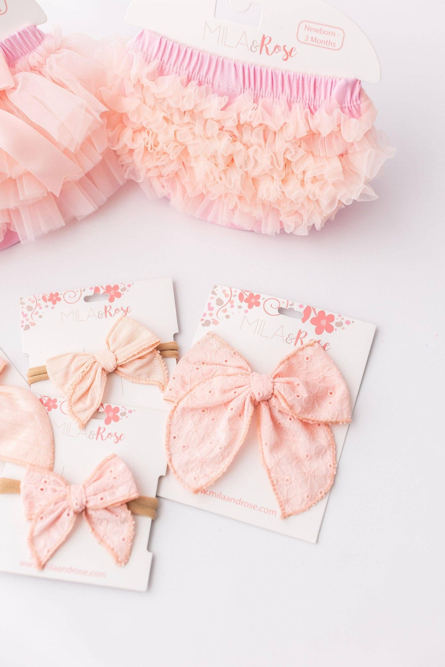 Classic Hair Bow - Petal Pink Eyelet