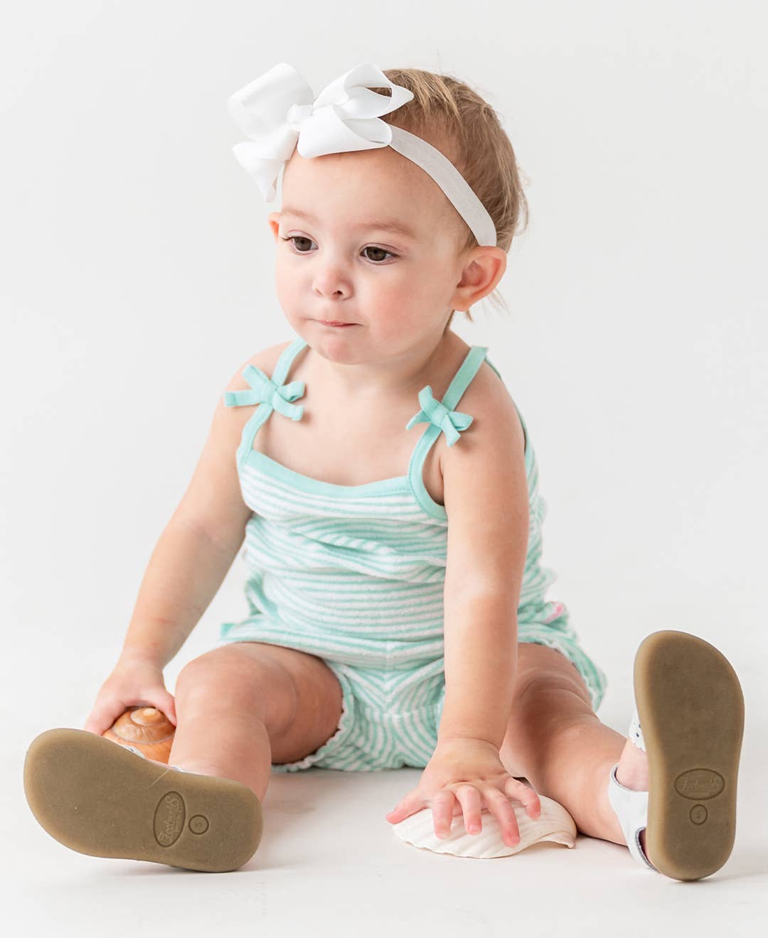 Girls White Bow Headband