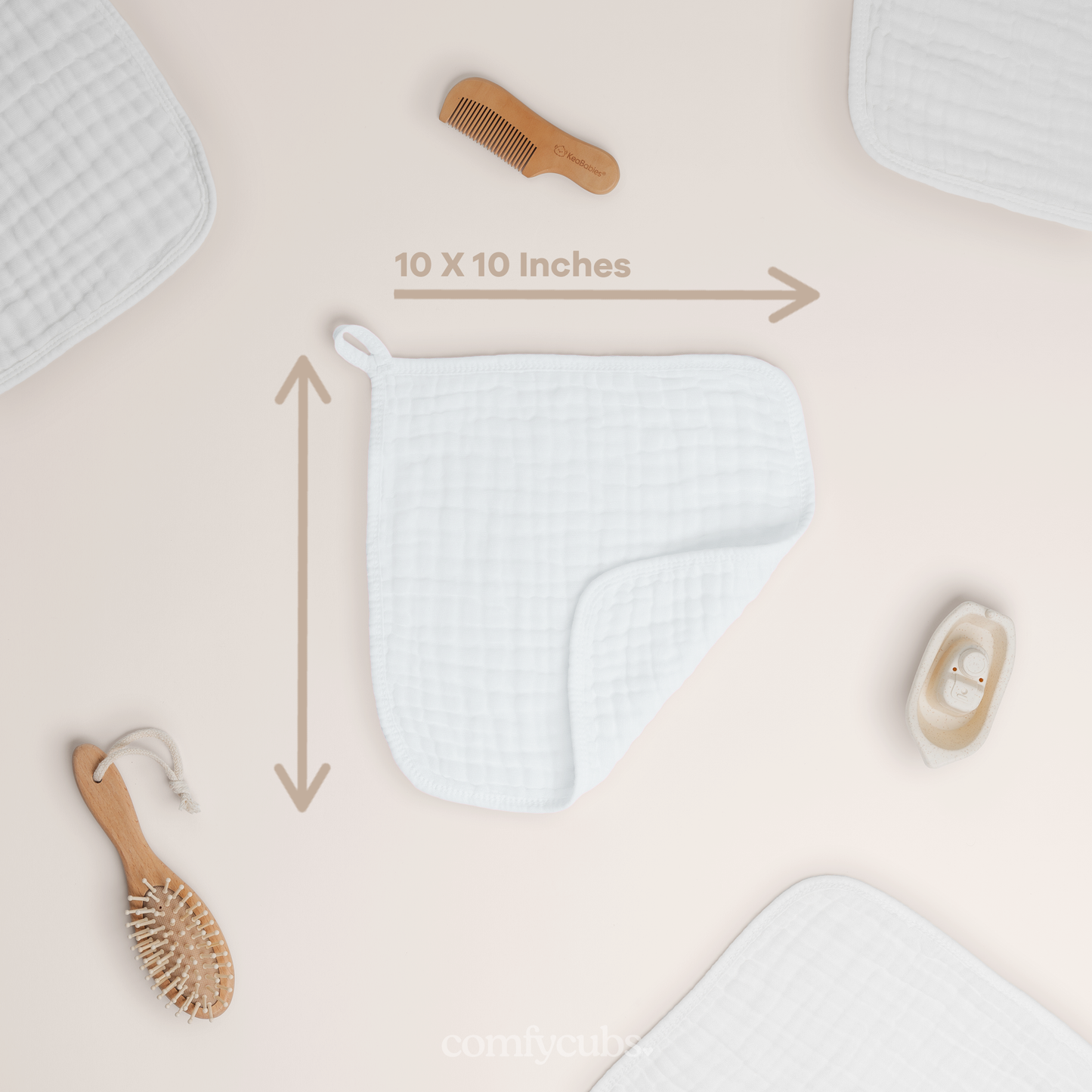 Baby Washcloths 100% Muslin Cotton by Comfy Cubs