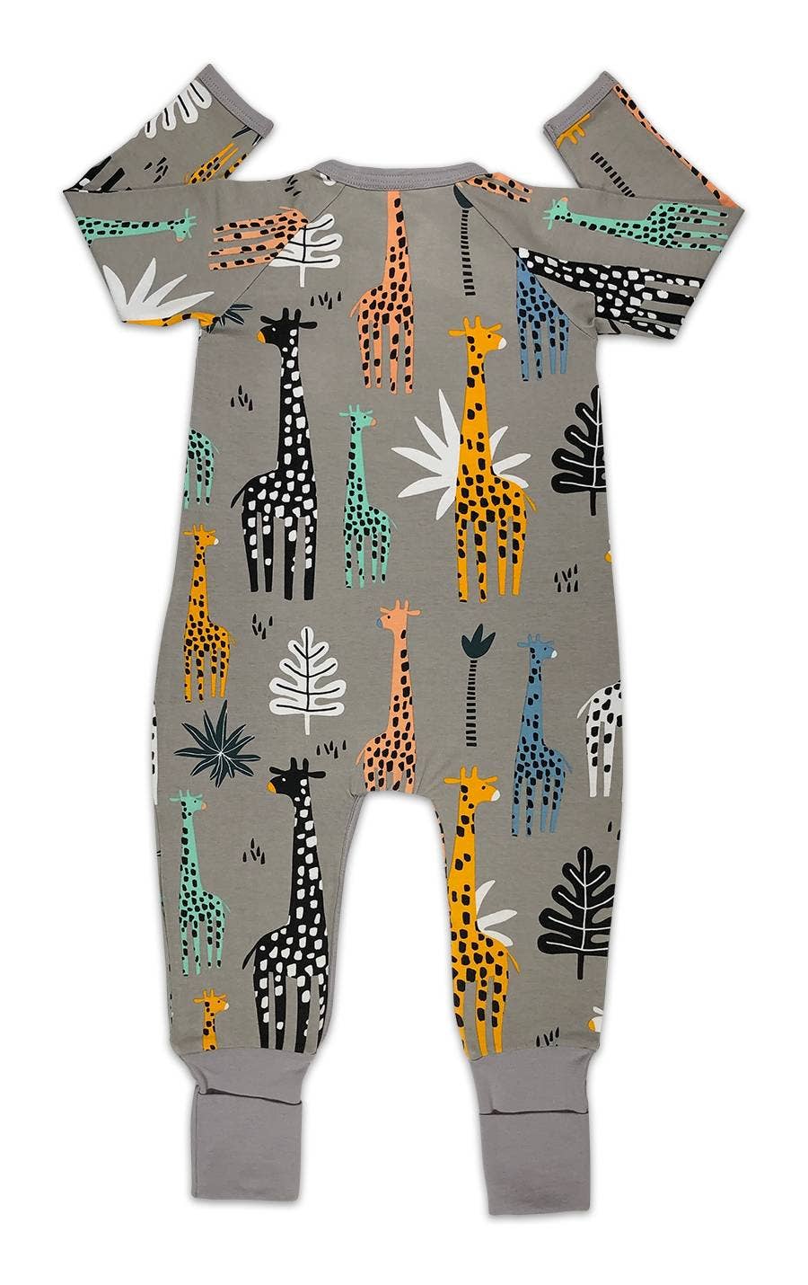Giraffes, Gray Baby Pajamas