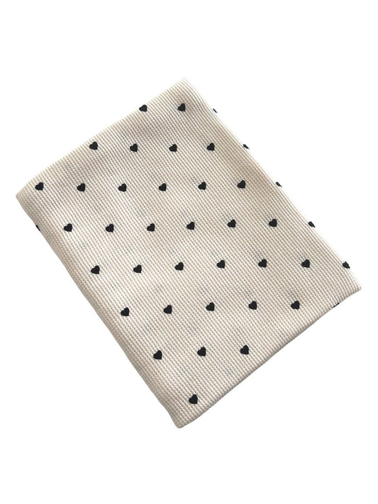 Organic Cotton Waffle Swaddle Blanket, Black Heart