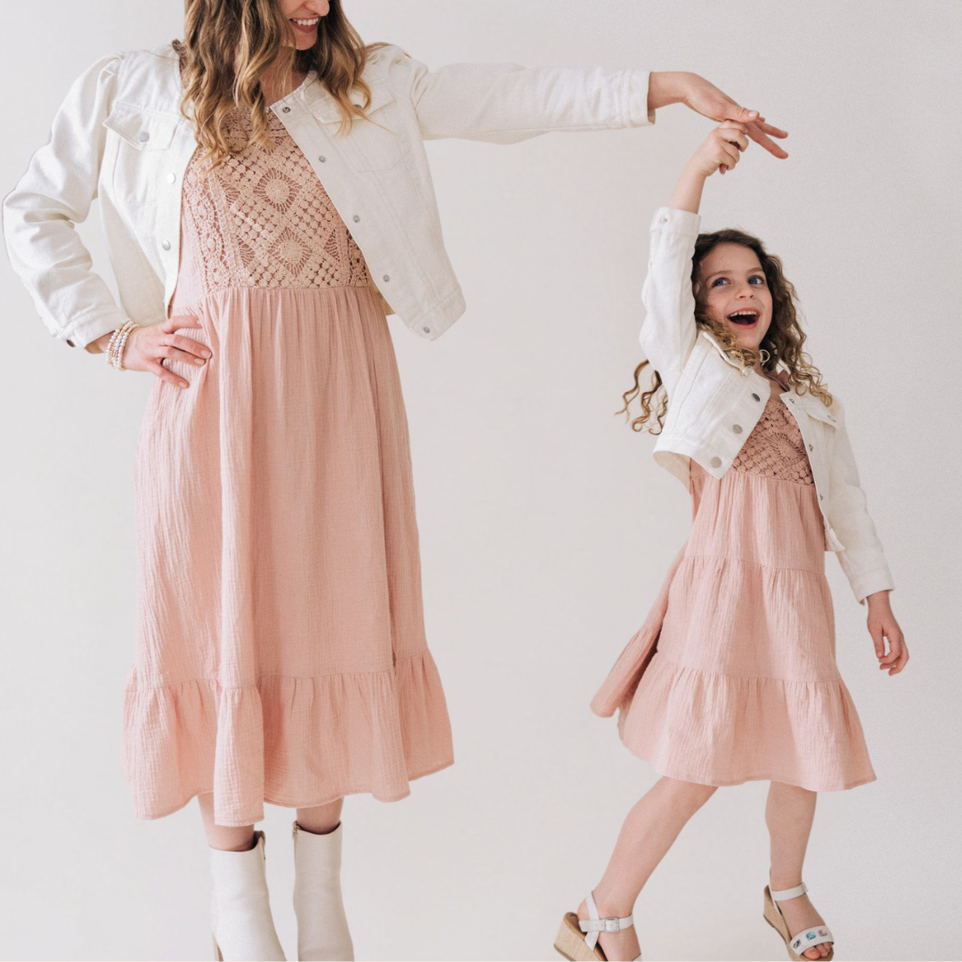 Ivory Cropped Denim Jacket - Child