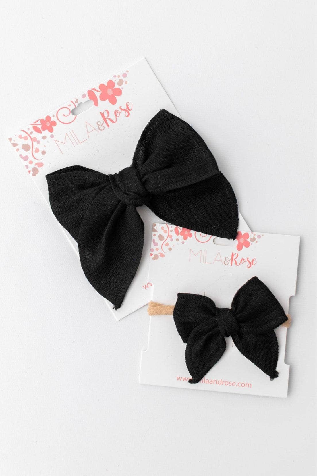 Classic Hair Bow - Black