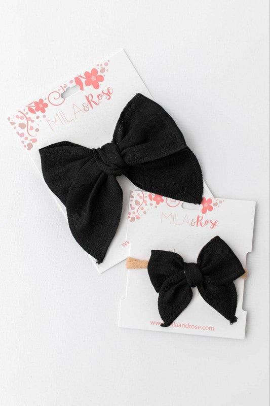 Classic Hair Bow - Black
