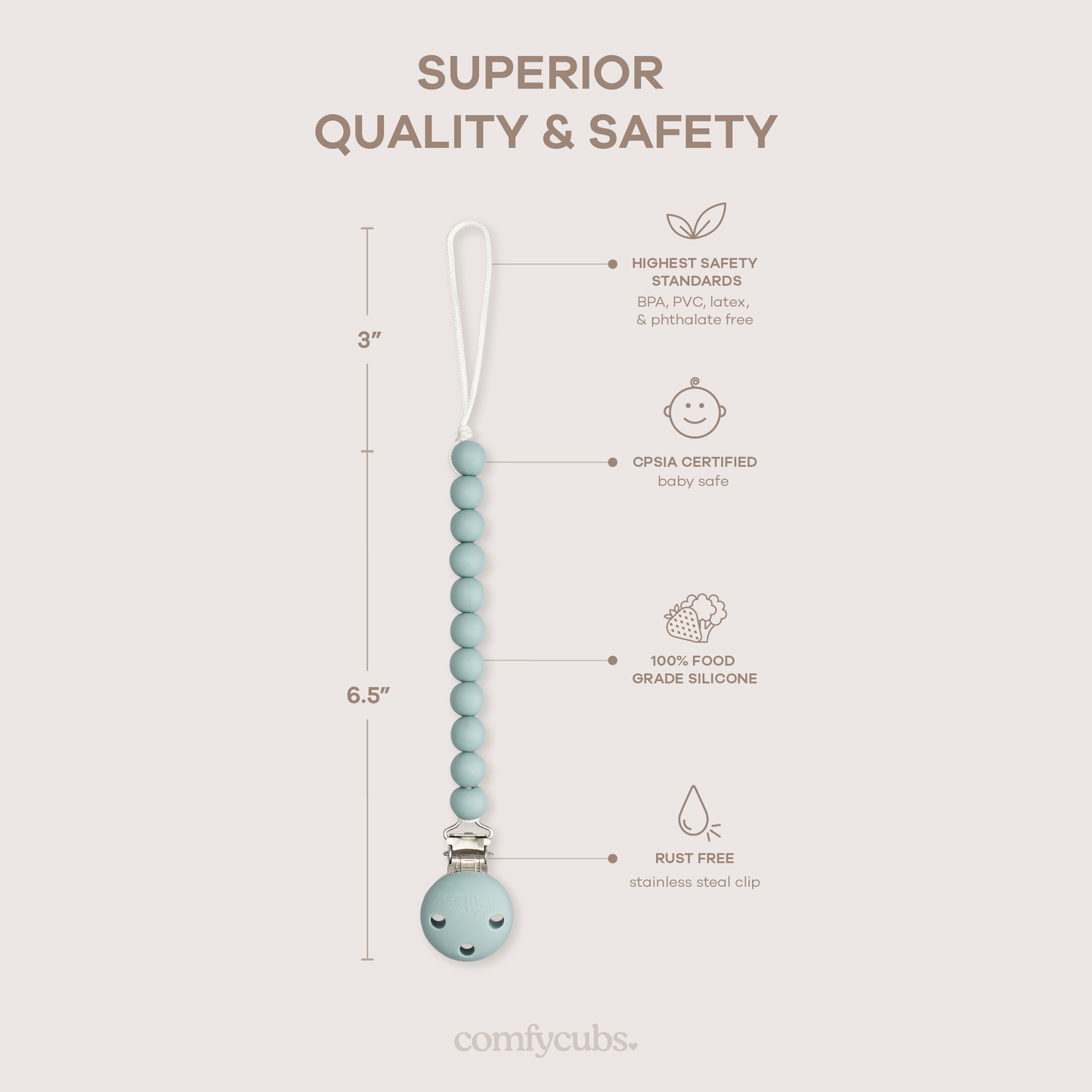 Pacifier Clips by Comfy Cubs