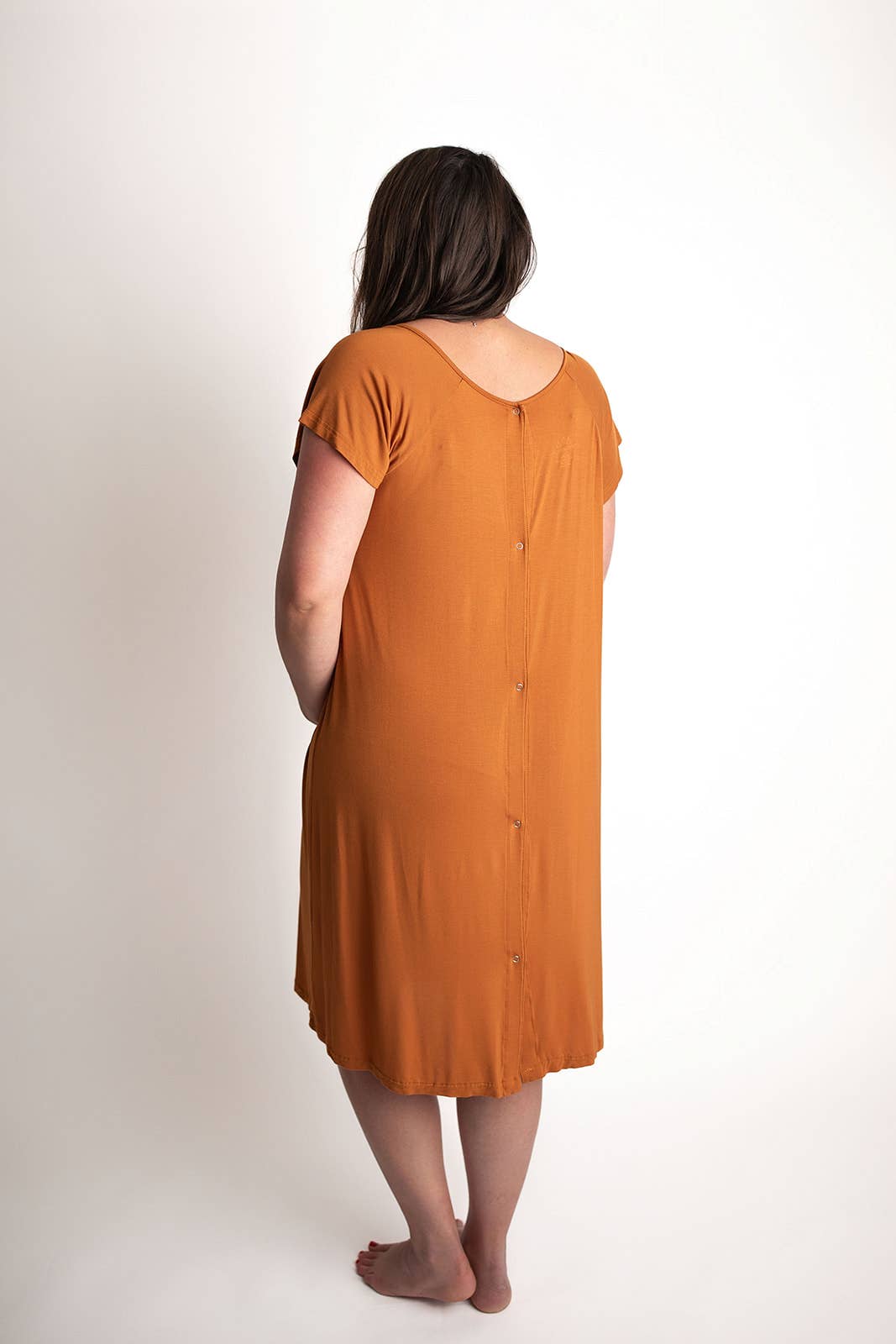 Saddle Orange Western Mommy Labor & Delivery/ Nursing Gown