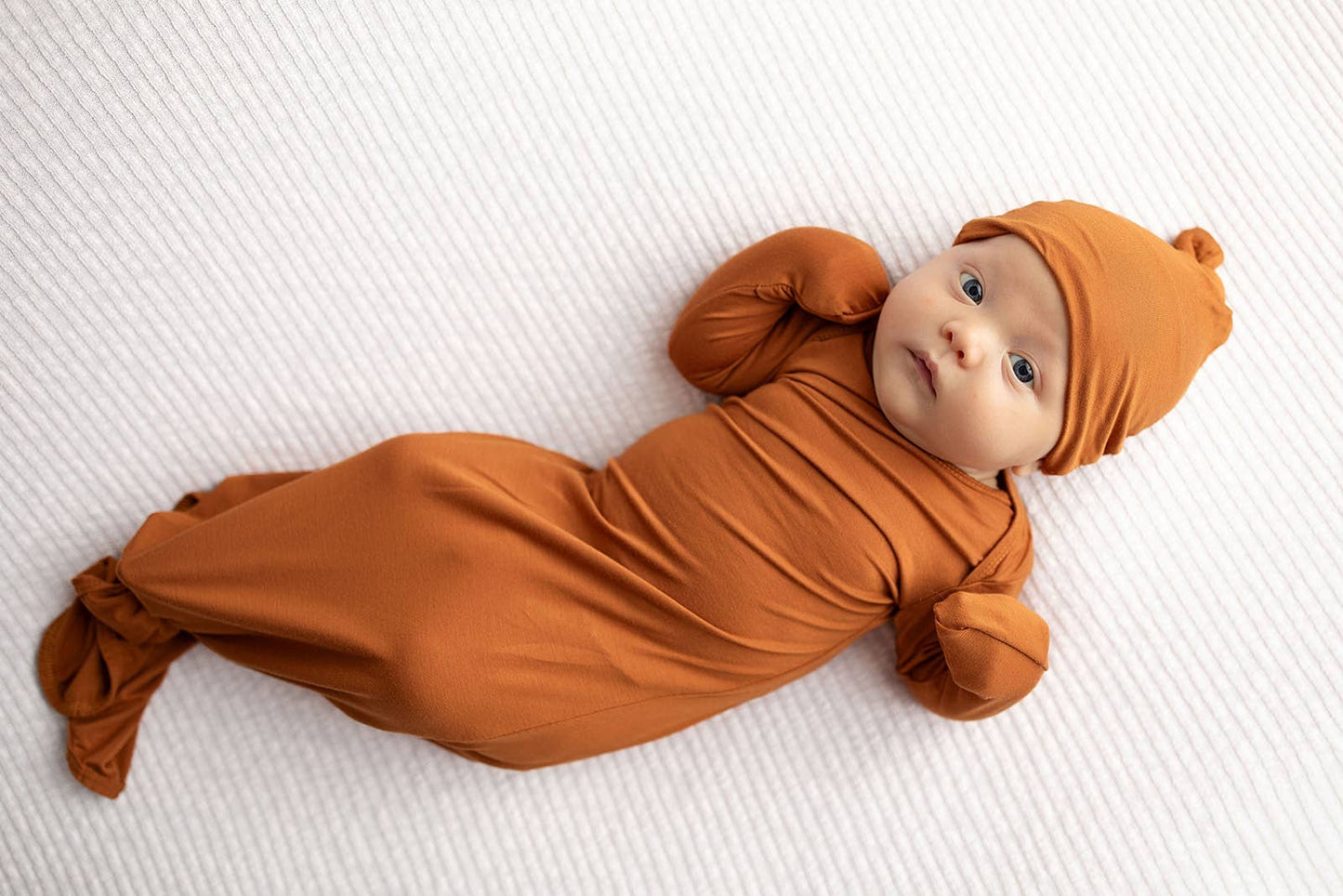 Saddle Longhorn Orange Western Knotted Newborn Baby Gown