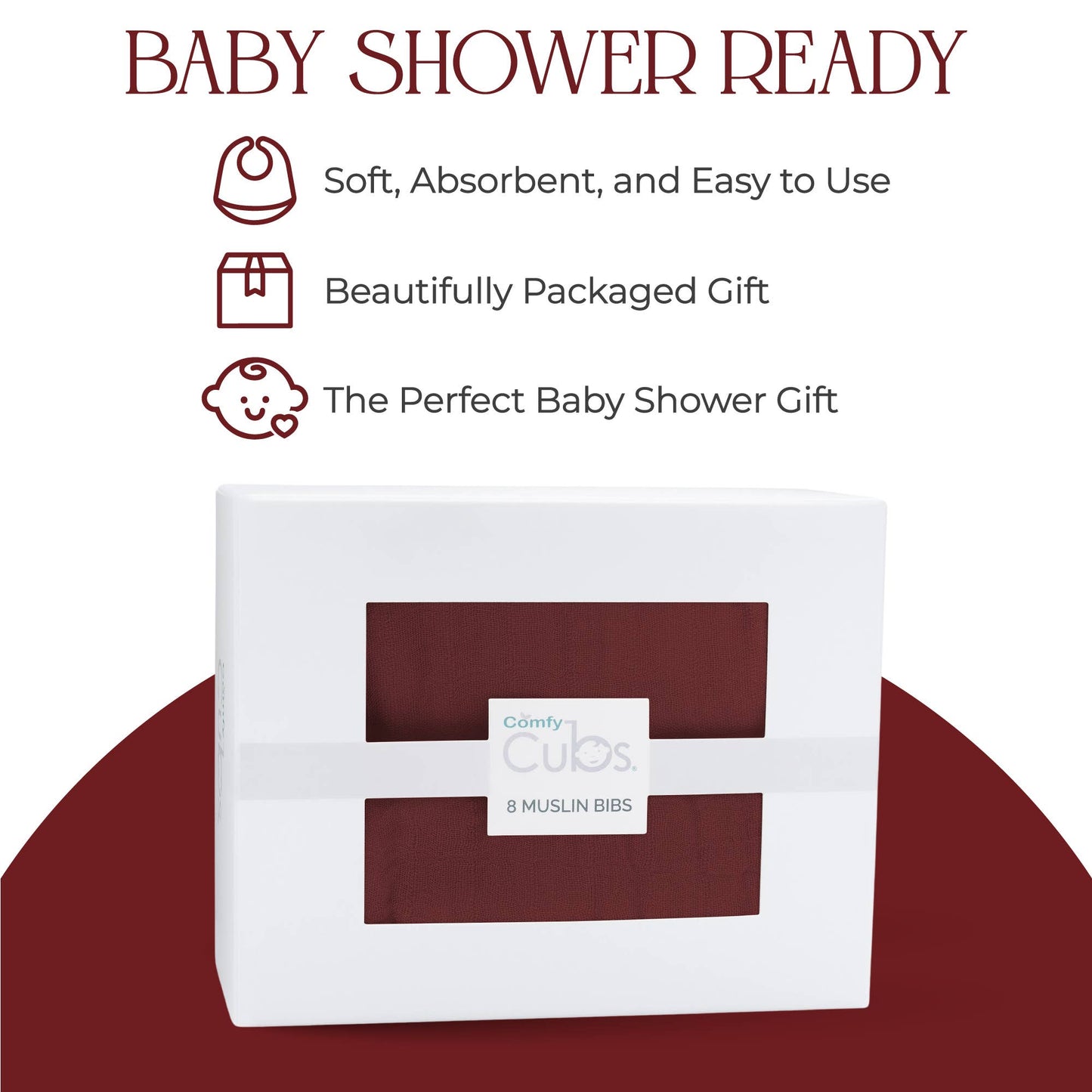 Muslin Cotton Baby Bibs Adjustable Size by Comfy Cubs