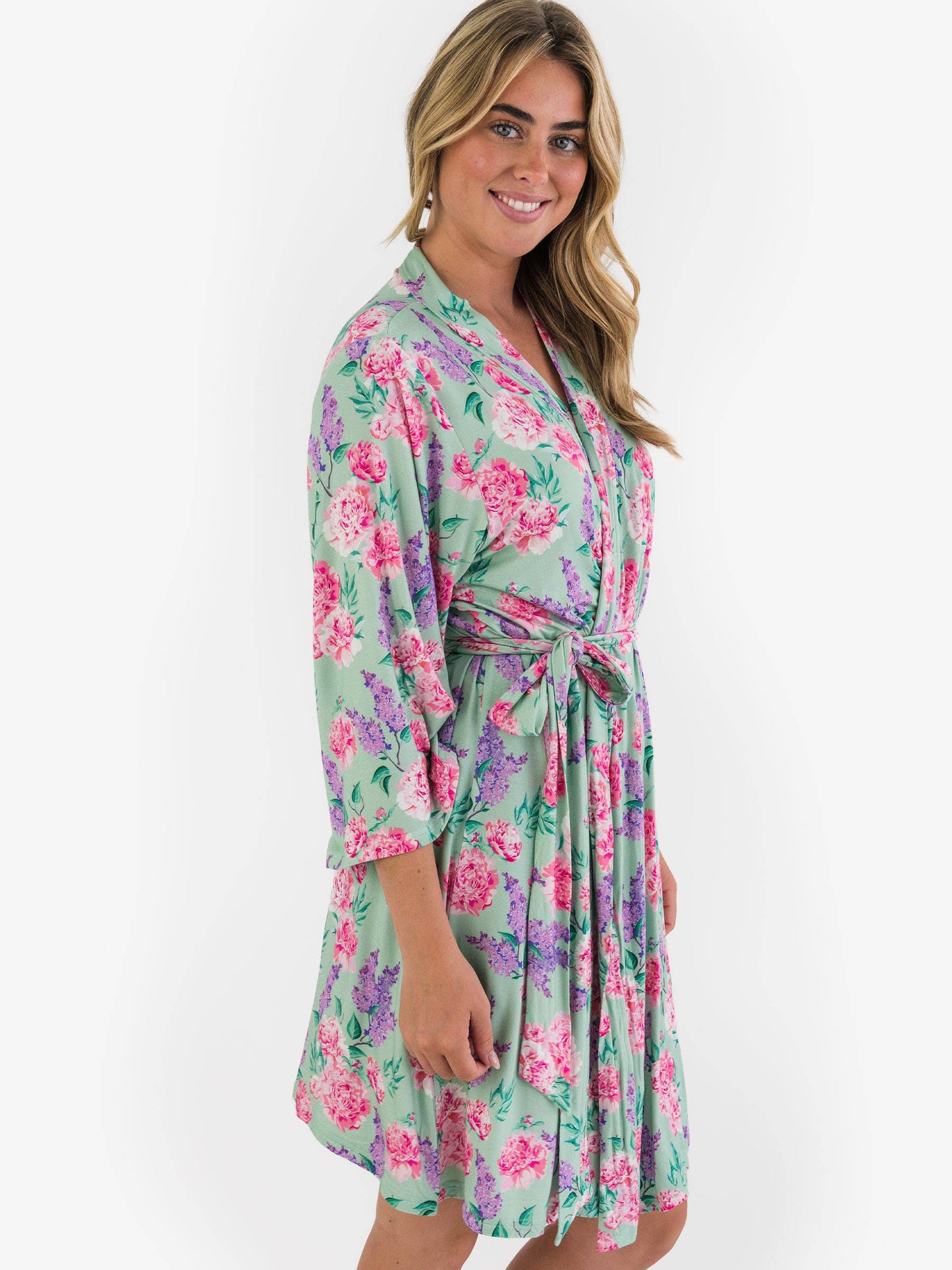 SoftSnooze™ Women's Bamboo Viscose Sage Garden Mommy & Me Maternity Robe