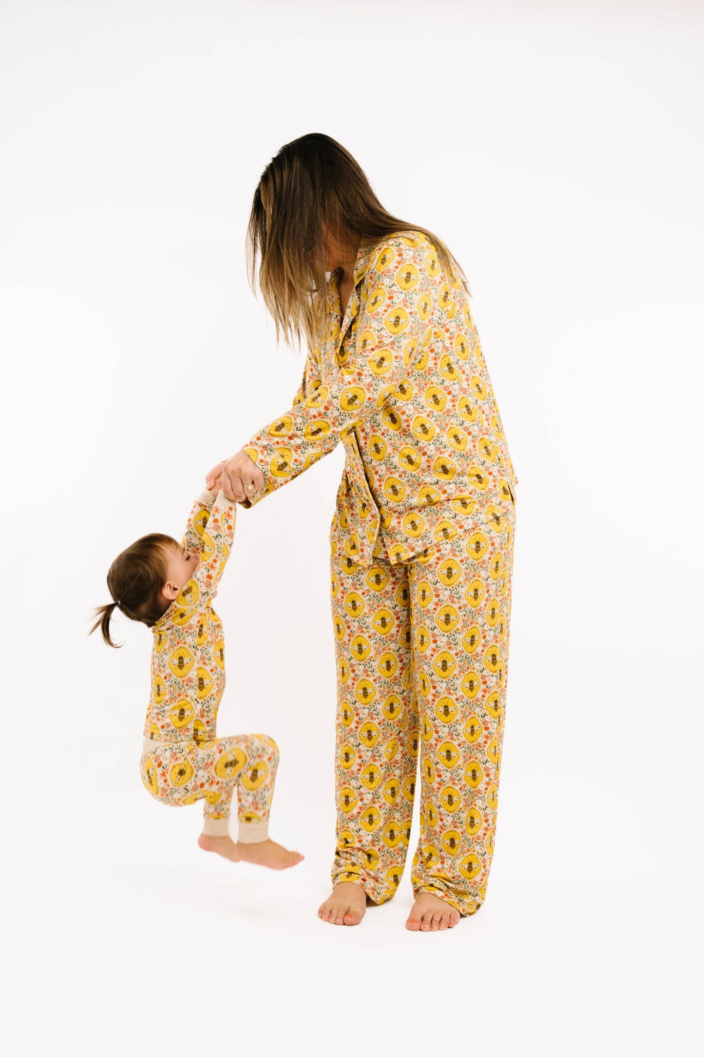 Sweet Bee Women's Button Up Long Sleeve Set