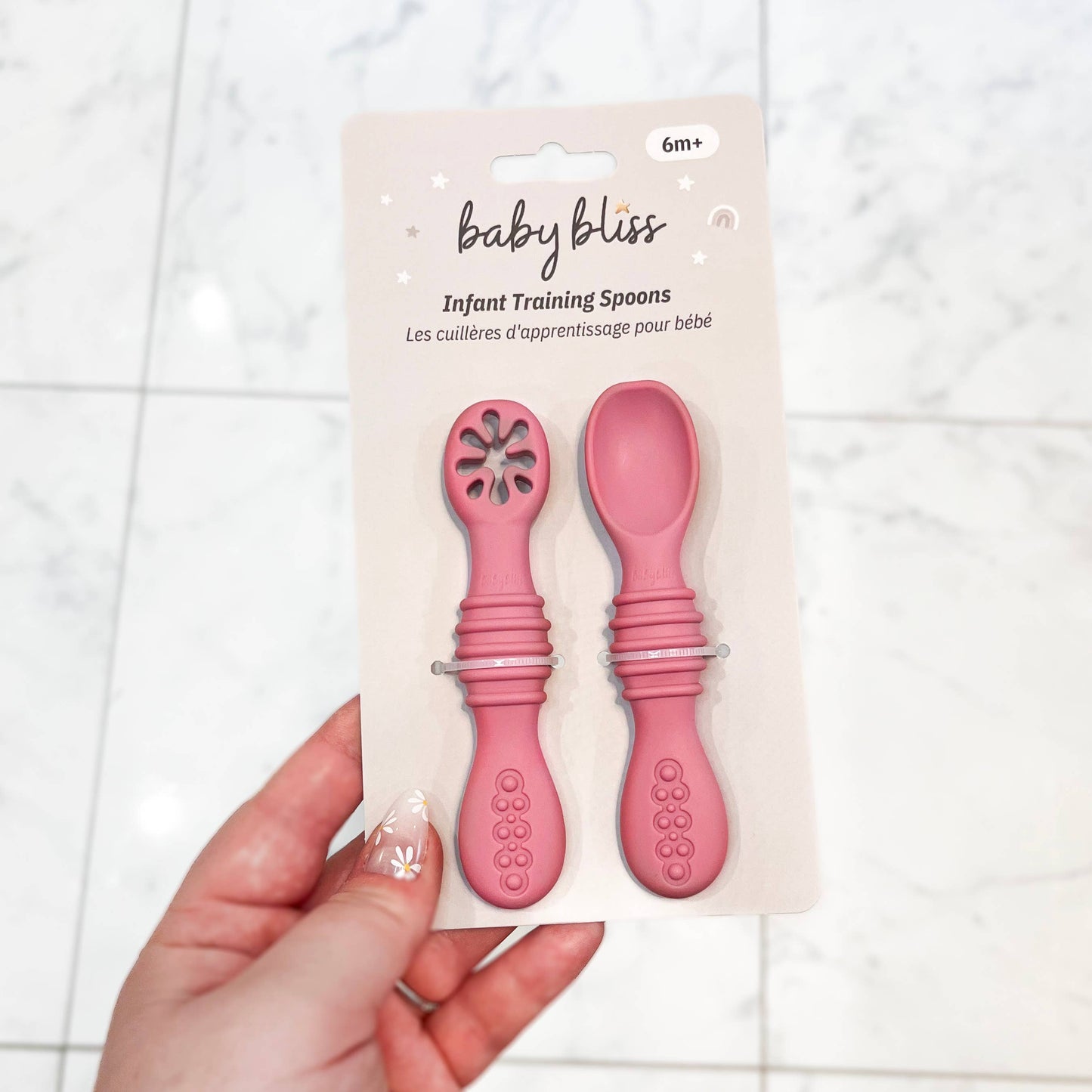 Infant Training Spoons for Self Feeding - Dusty Rose