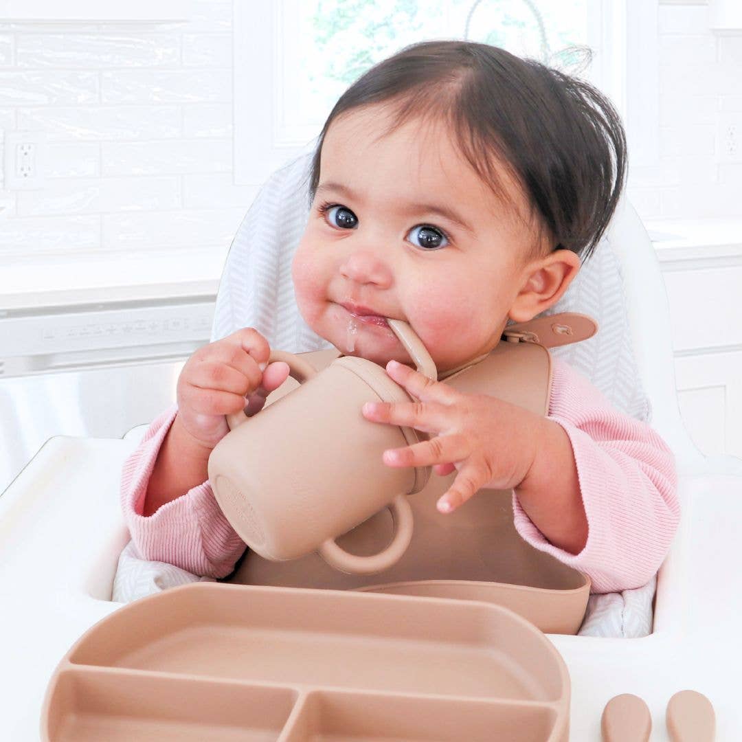 Sippy Cup with Straw, Spill-Proof & Anti-Stain - Sage