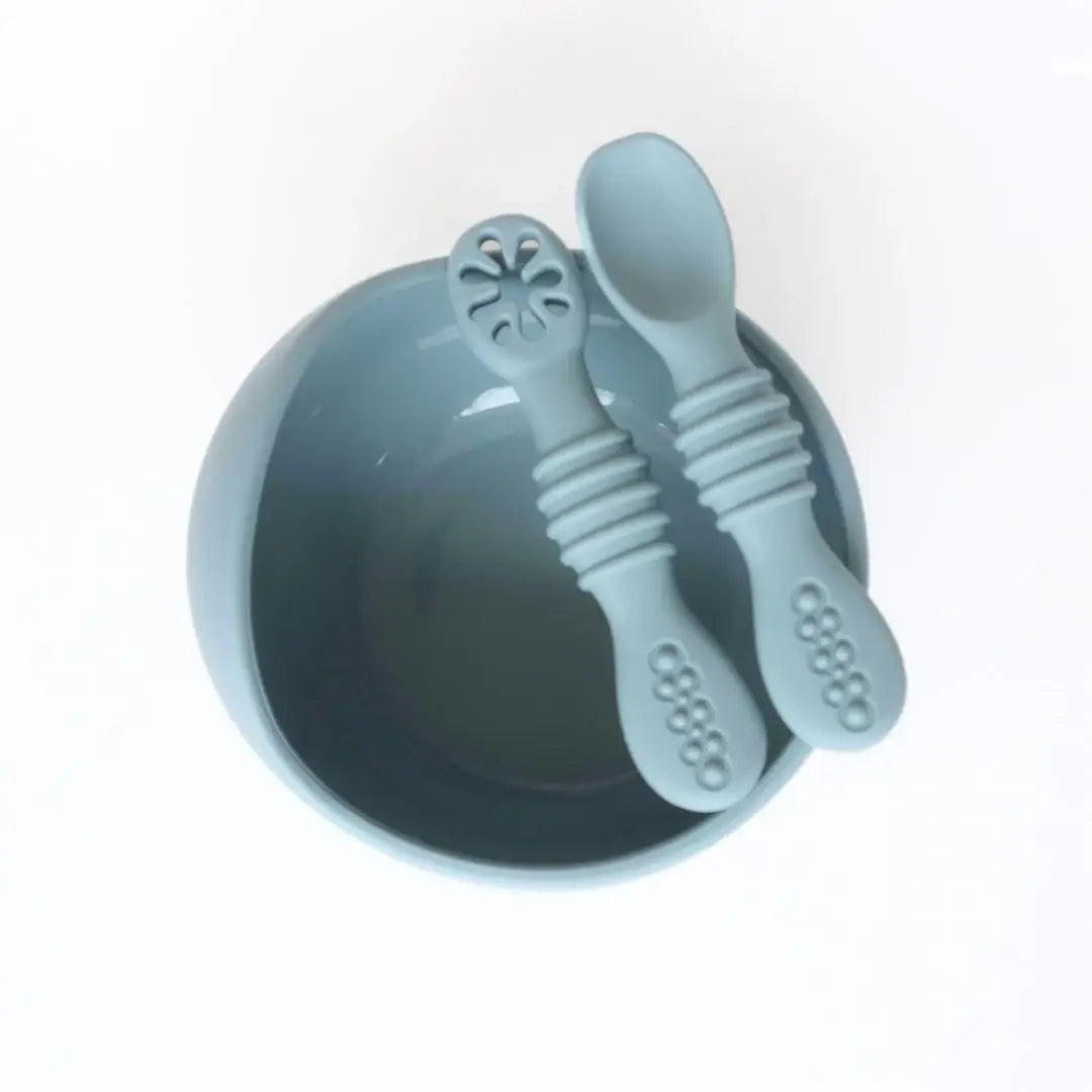 Infant Training Spoons for Self Feeding - Dusty Teal