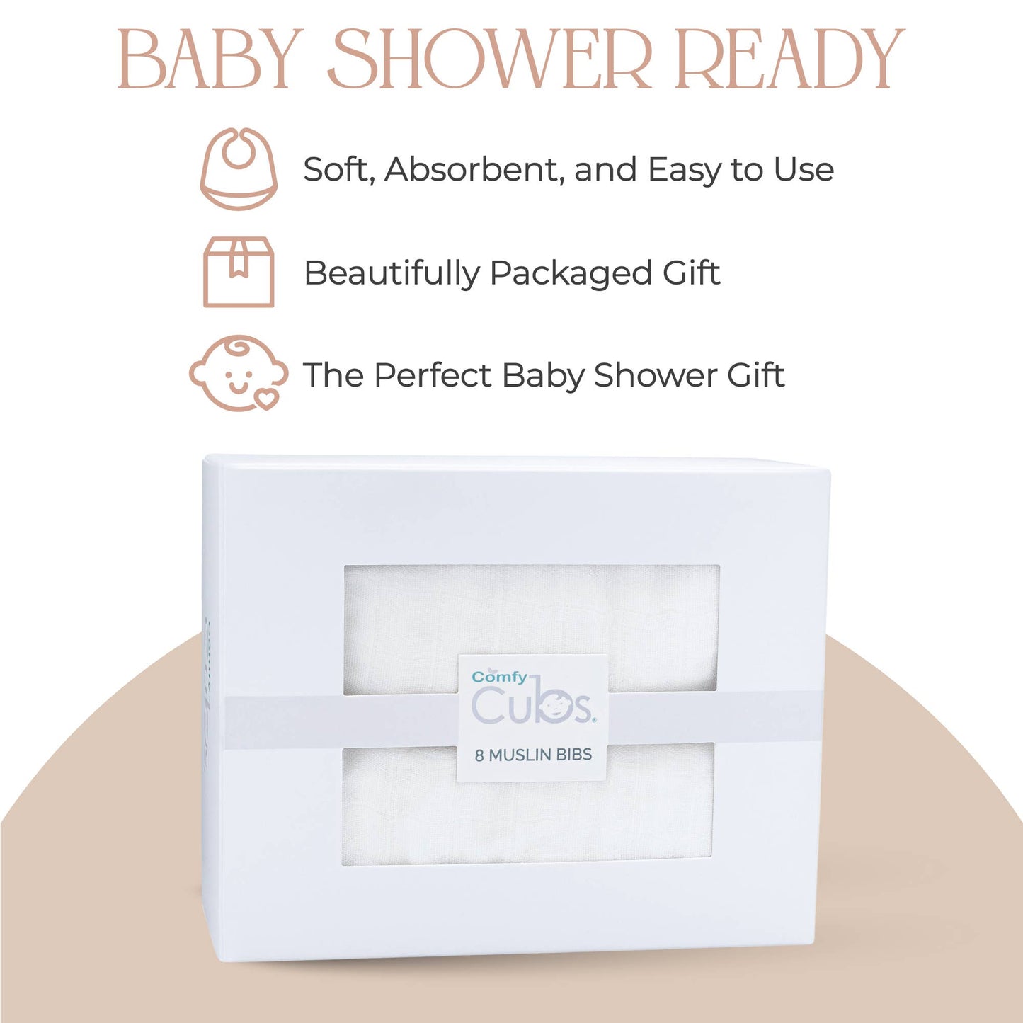 Muslin Cotton Baby Bibs Adjustable Size by Comfy Cubs