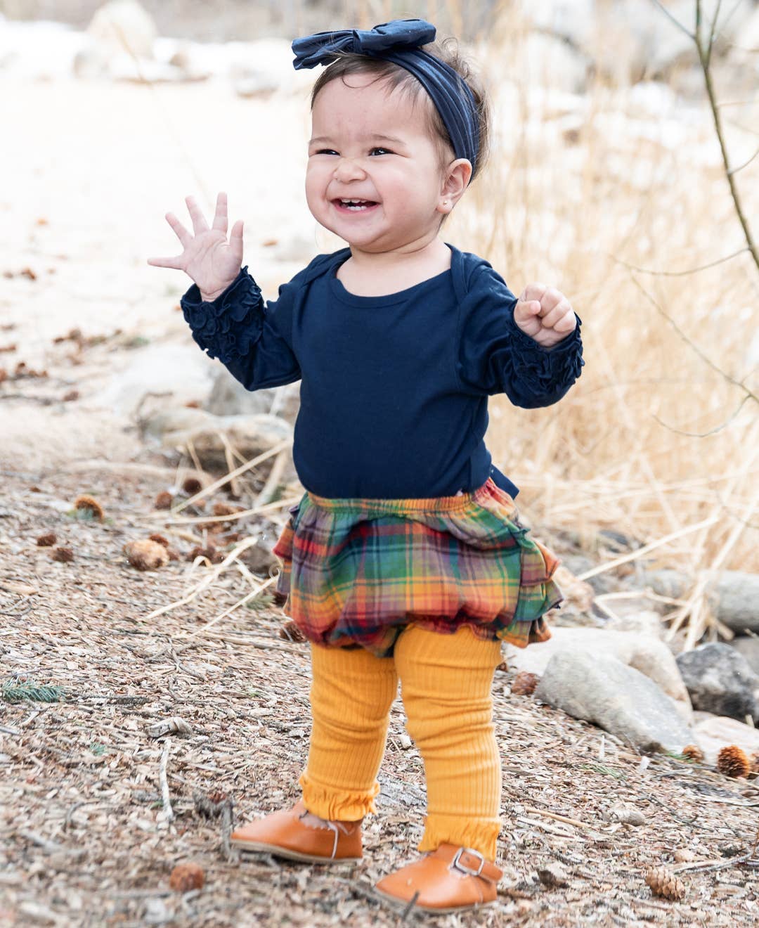 Girls Honey Rib Knit Footless Ruffled Tights