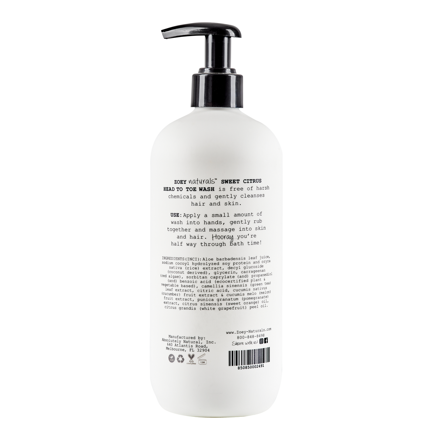 Sweet Citrus Head to Toe Wash - 17oz
