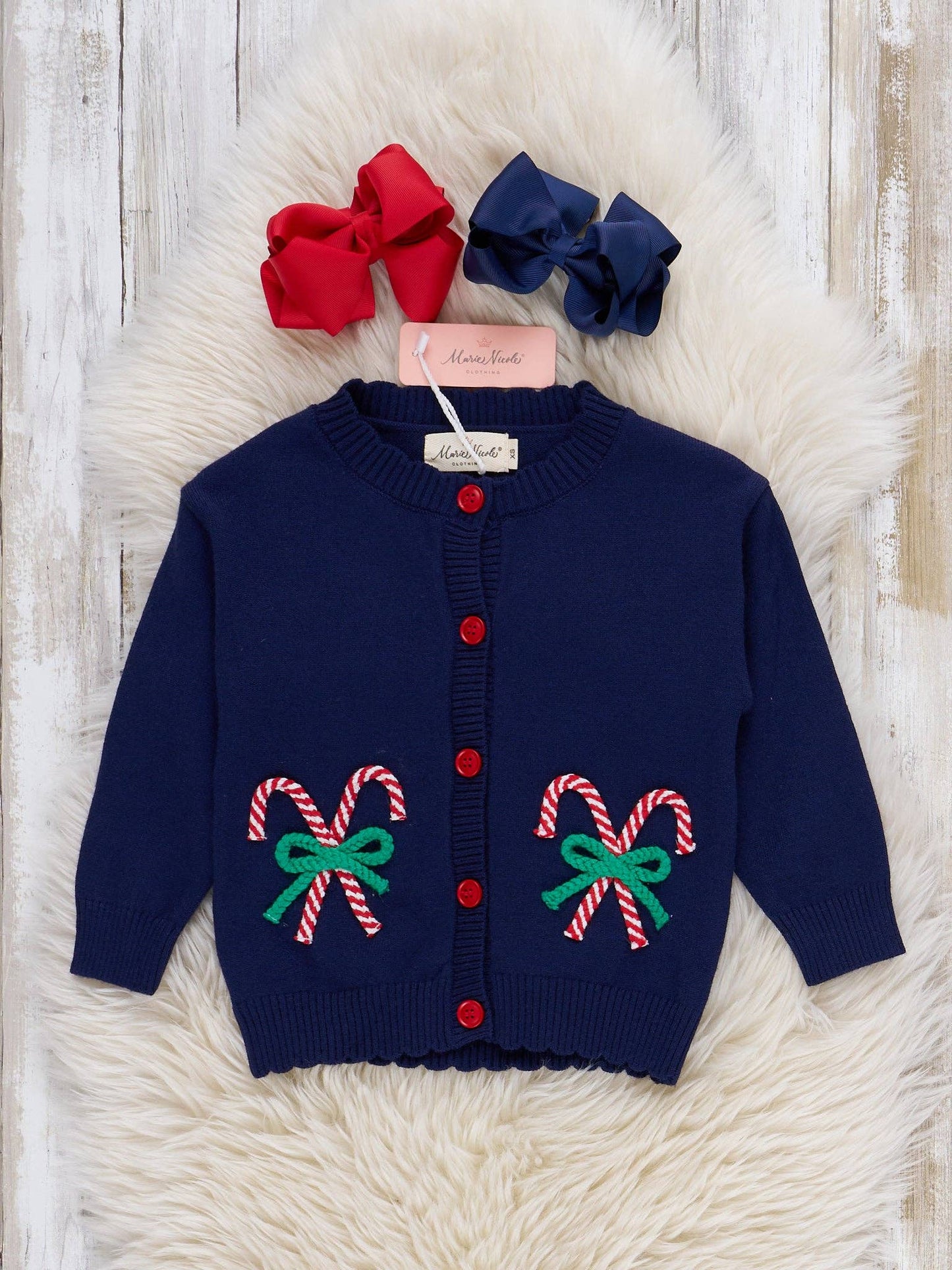 Candy Cane Munchers Embroidered Cardigan
