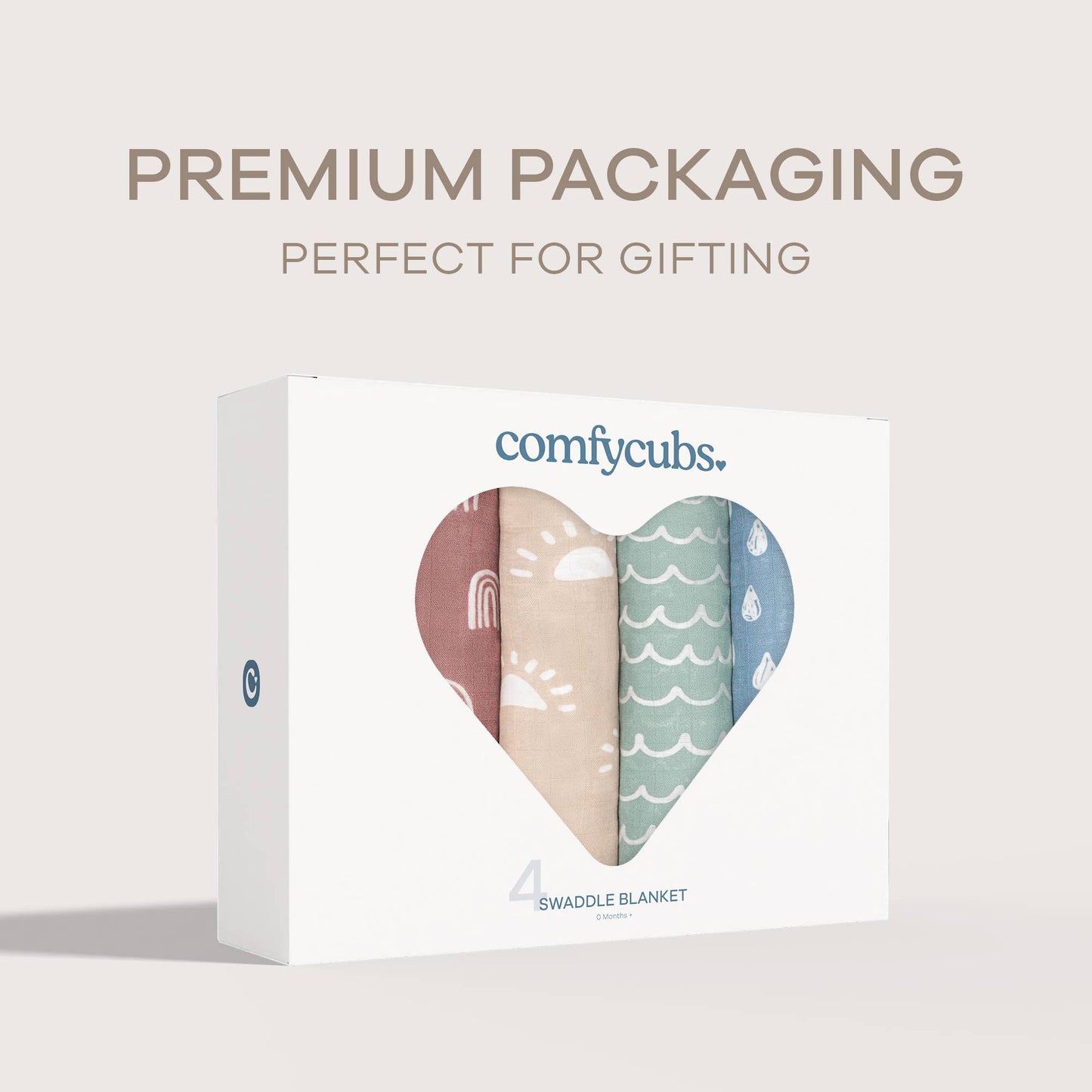 Baby Muslin Swaddle Blankets, 4 Pack by Comfy Cubs