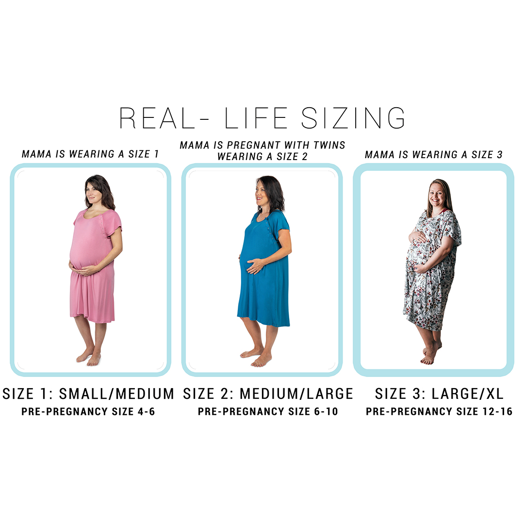 Groovy Floral Maternity Mommy Labor & Delivery/ Nursing Gown