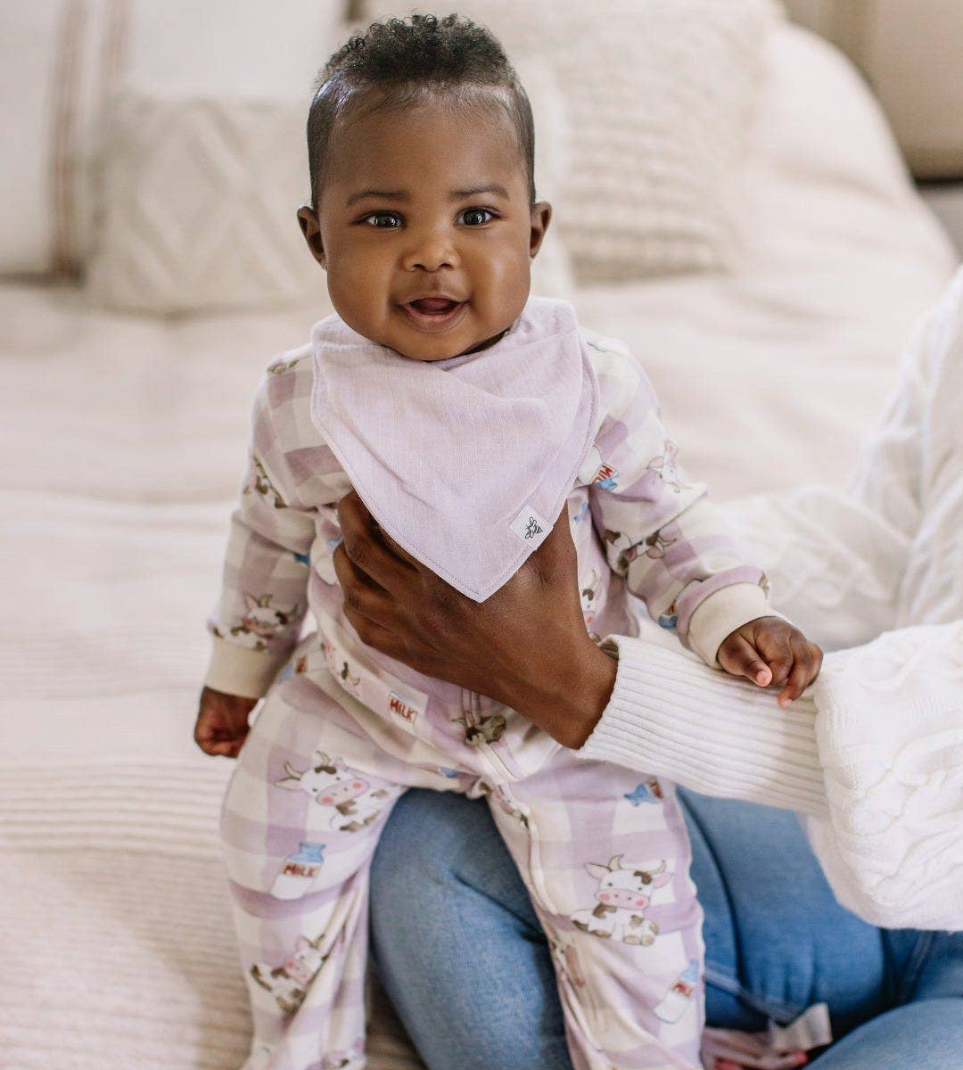 Organic Cotton Baby Bandana Bibs - Pink Sand