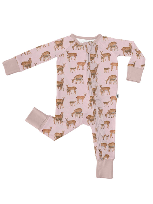 Does & Fawns  - LS Convertible Zip PJs