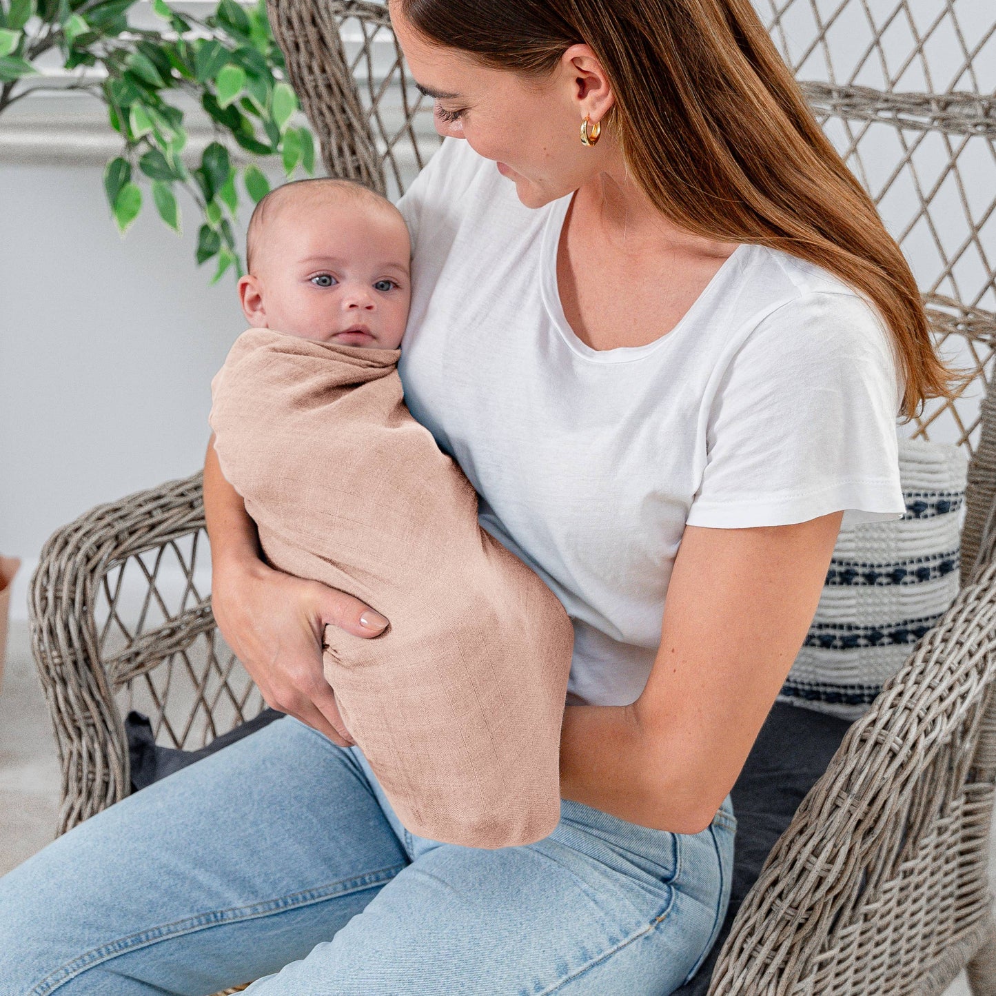 Baby Muslin Swaddle Blankets,  Pack of 1 & 2 by Comfy Cubs