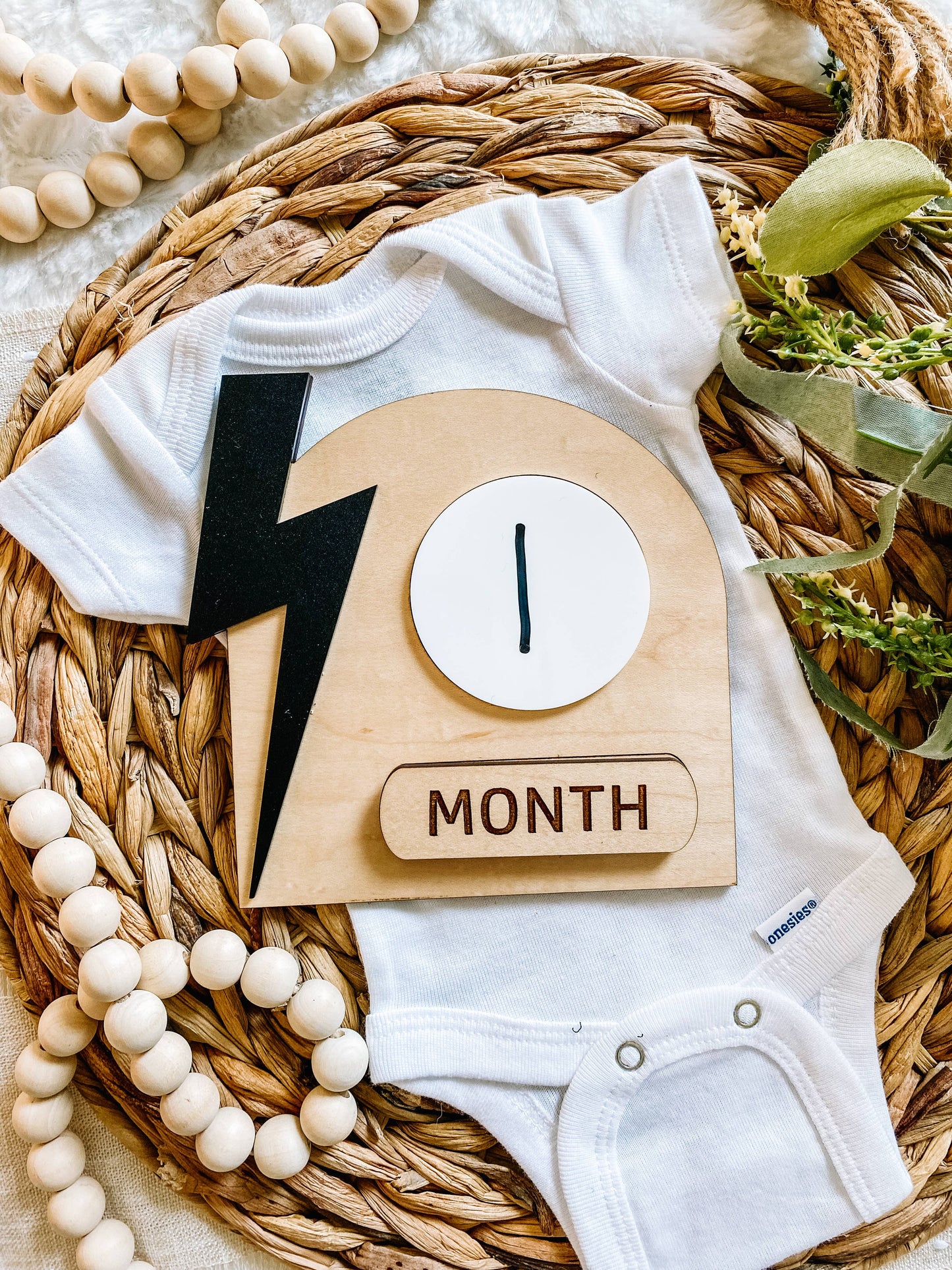 Lightning Bolt Monthly Milestone Dry Erase Sign