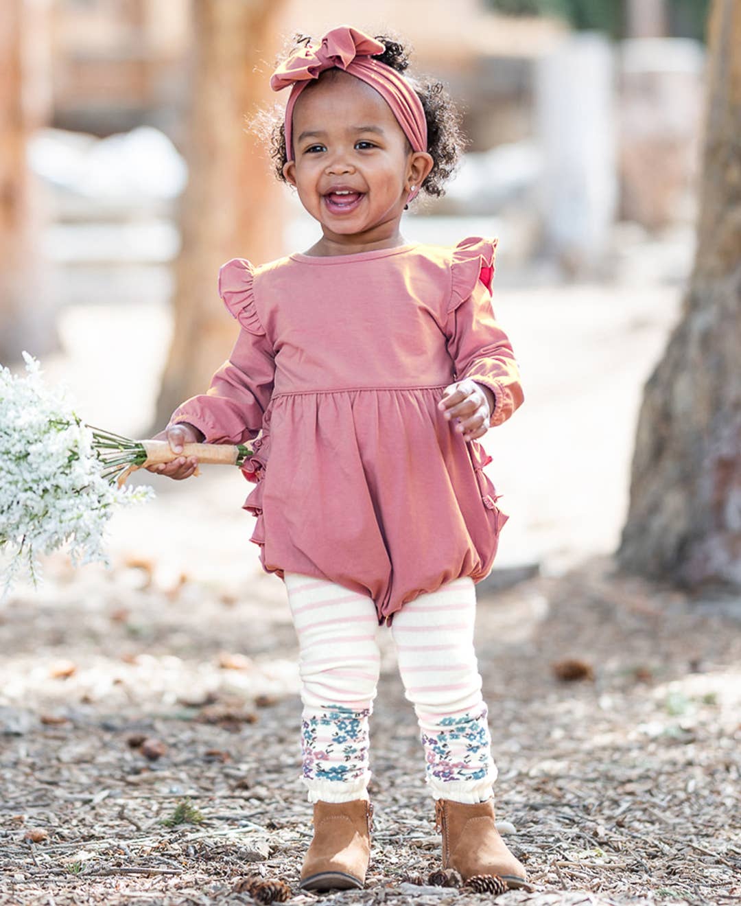 Girls Ballet Pink Stripe Patterned Footless Ruffle Tights