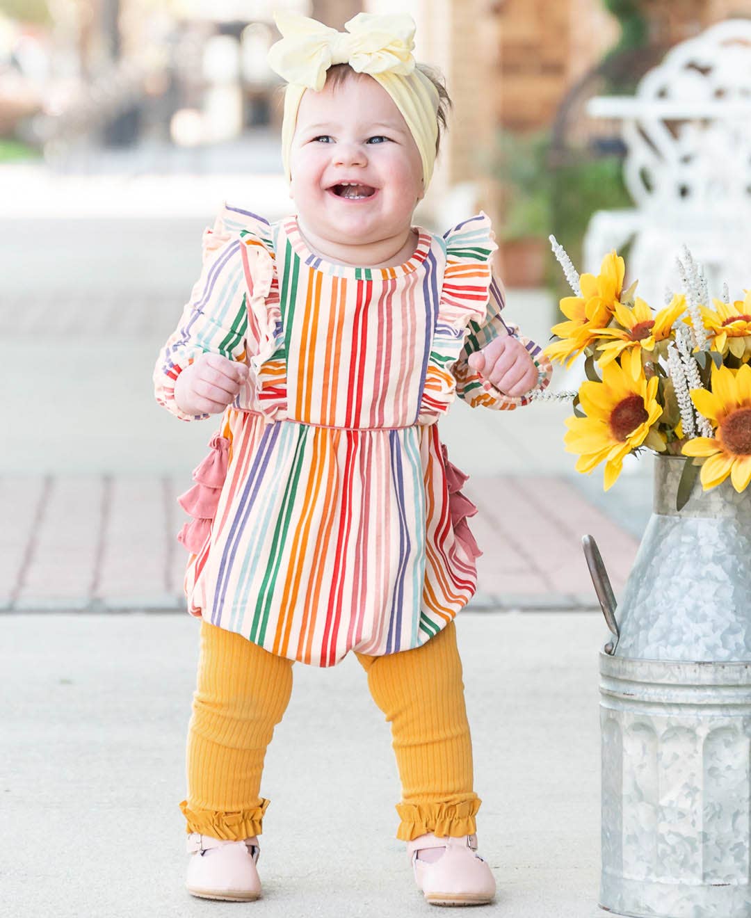 Girls Honey Rib Knit Footless Ruffled Tights