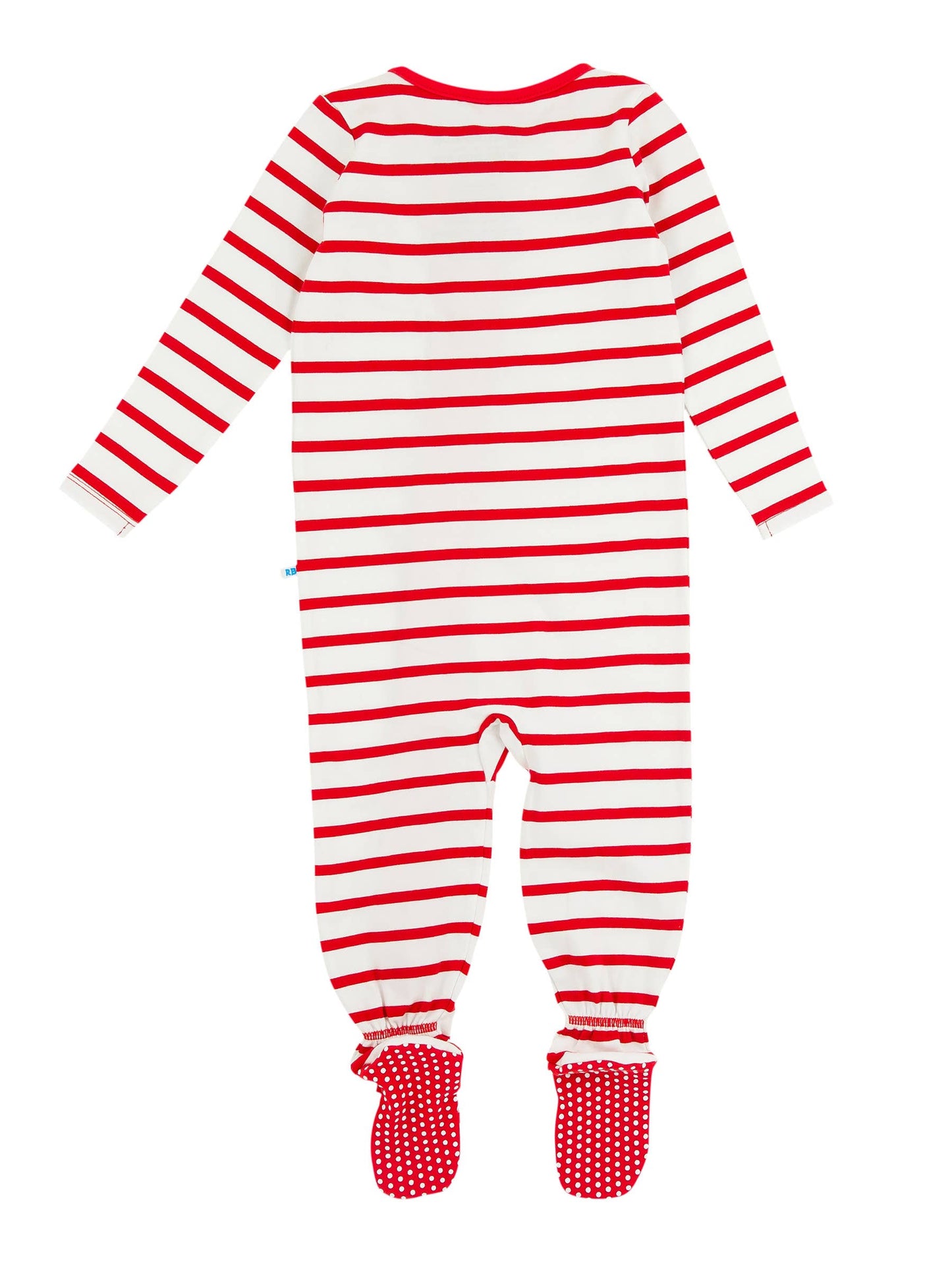 SoftSnooze™ Baby Boys Cotton Modal Red & White Stripe Footed One Piece Pajama