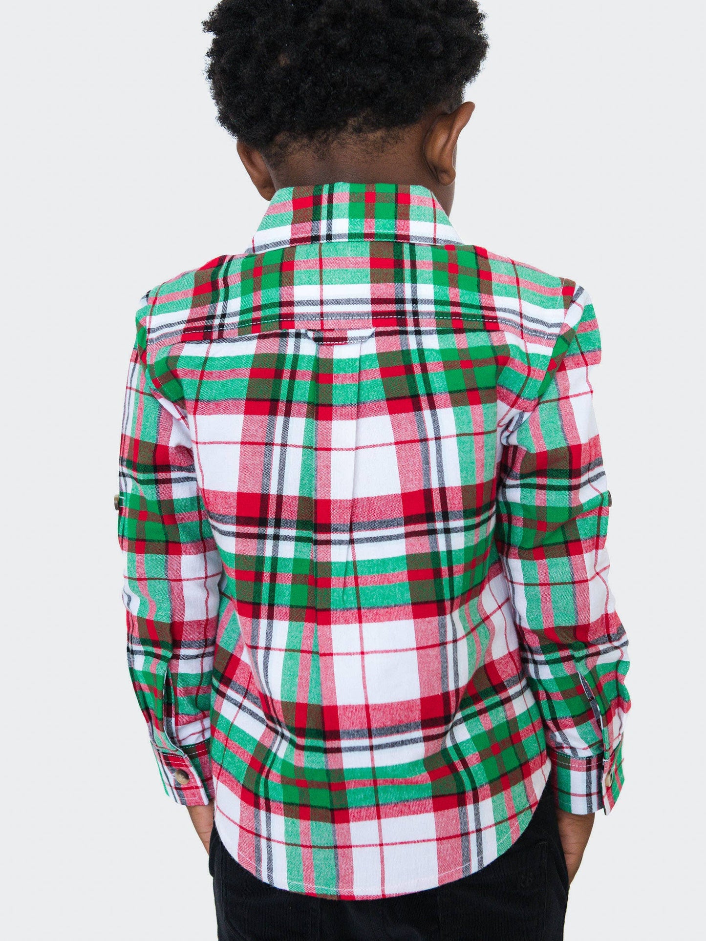 Boys Dashing Dreams Plaid Long Sleeve Button Down Shirt