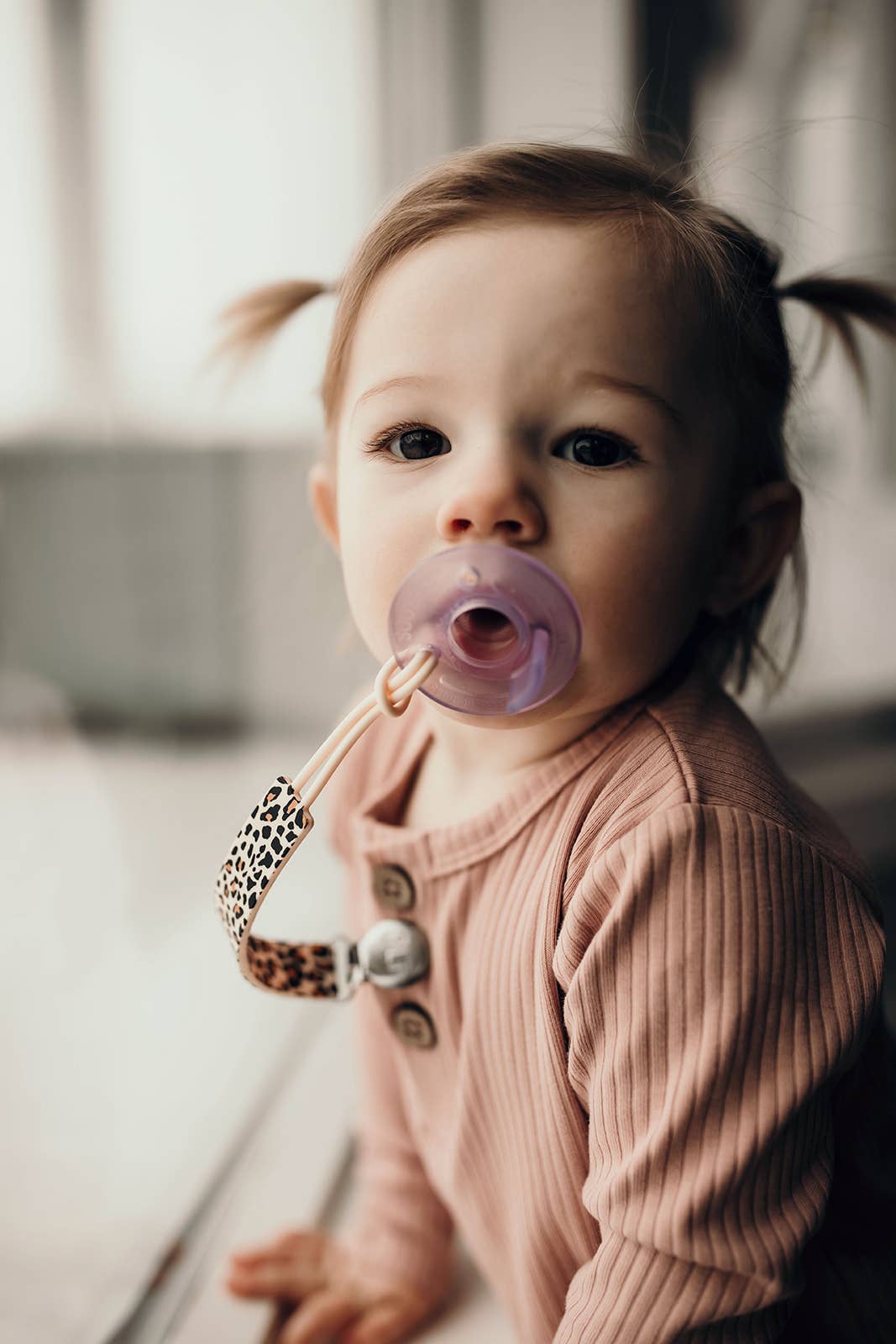 Leopard All Silicone Modern Pacifier Clip