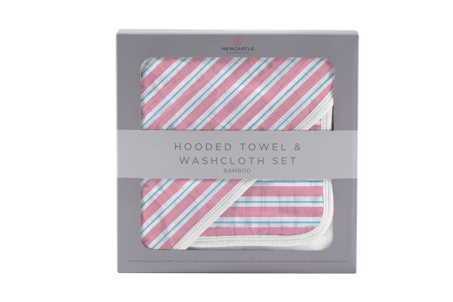 Candy Stripe Hooded Towel and Washcloth Set