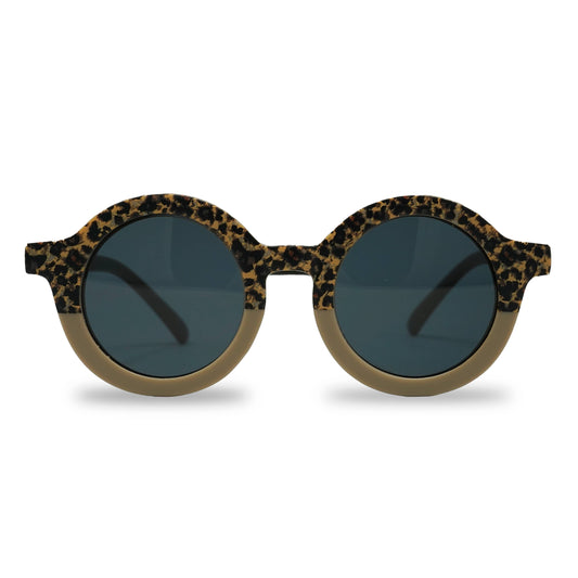 Kids Sunglasses - Leopard Brown (Round)