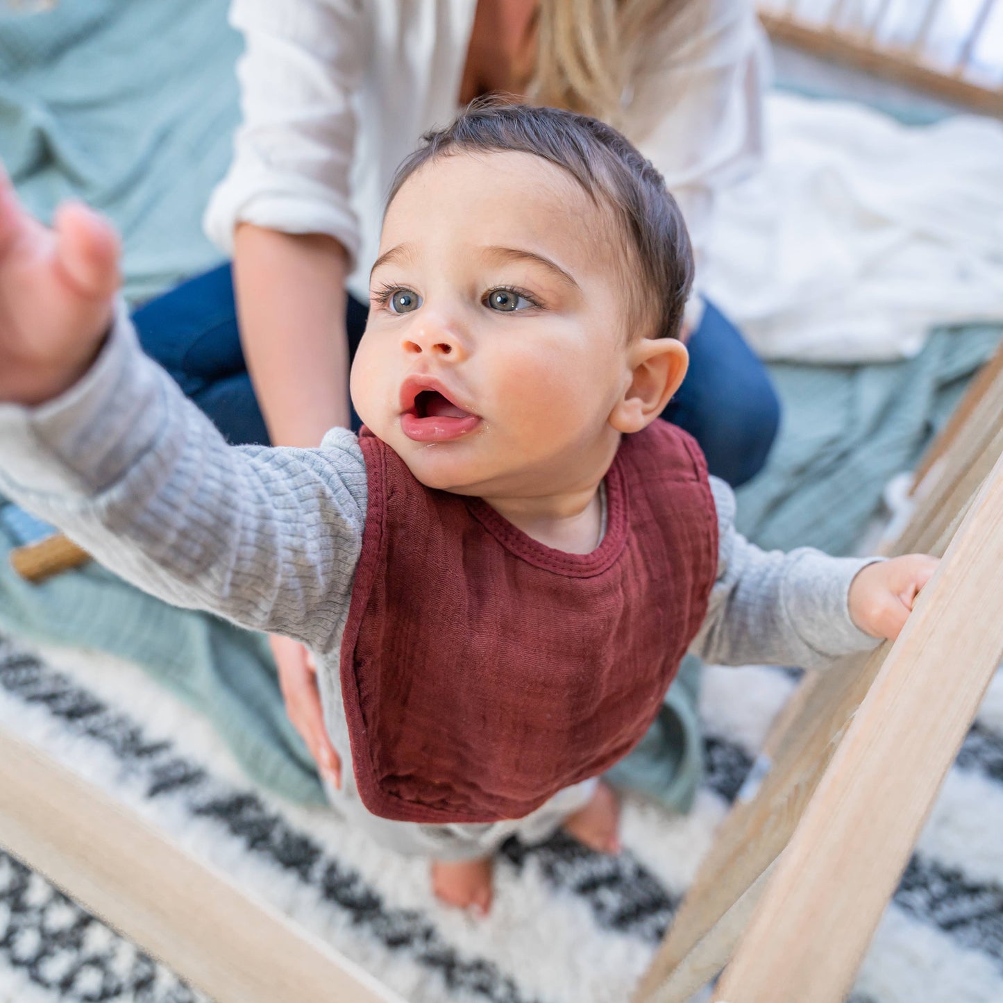 Muslin Cotton Baby Bibs Adjustable Size by Comfy Cubs