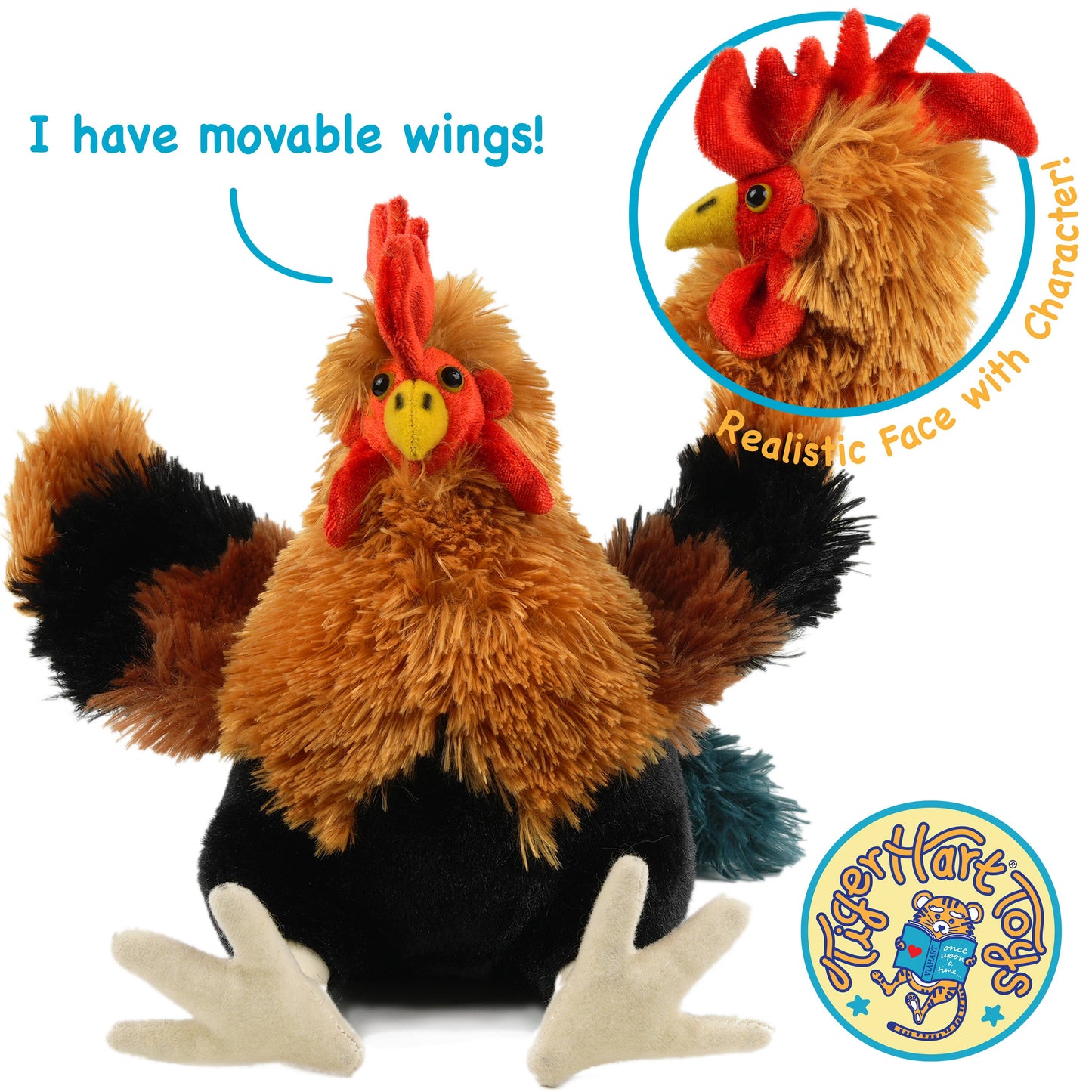 Riley The Rooster | 8 Inch Chicken Stuffed Animal Plush