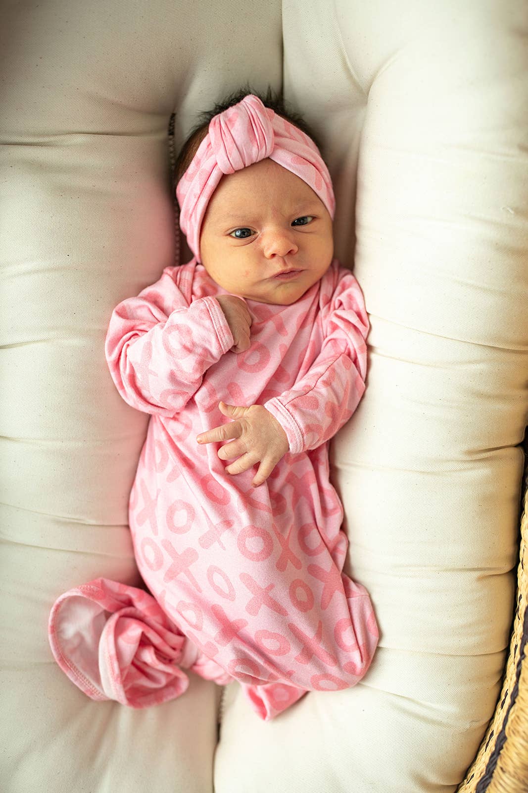 XOXO Love Valentine's Day Knotted Newborn Baby Gown