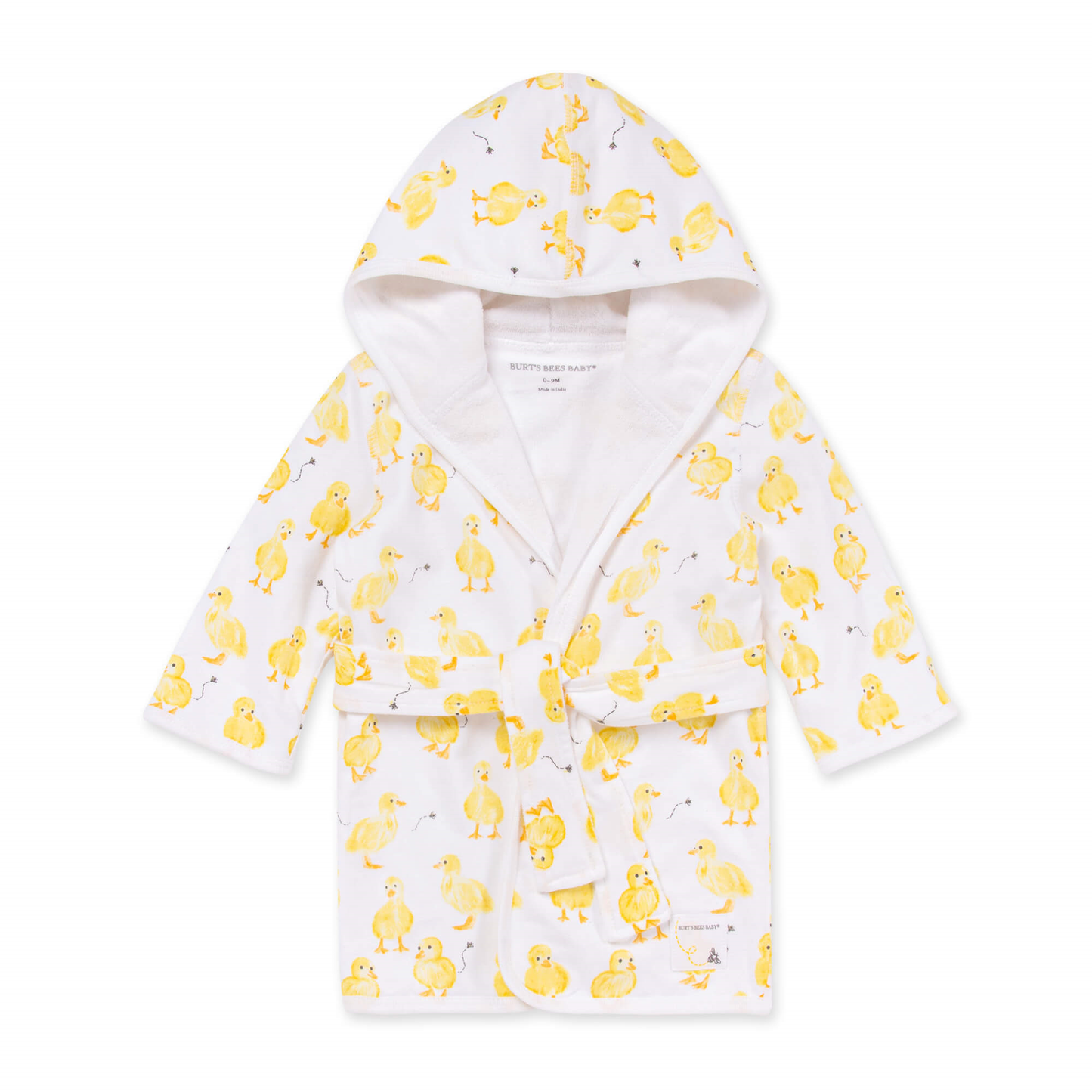 Organic Cotton Knit Terry Hooded Robe - Little Ducks