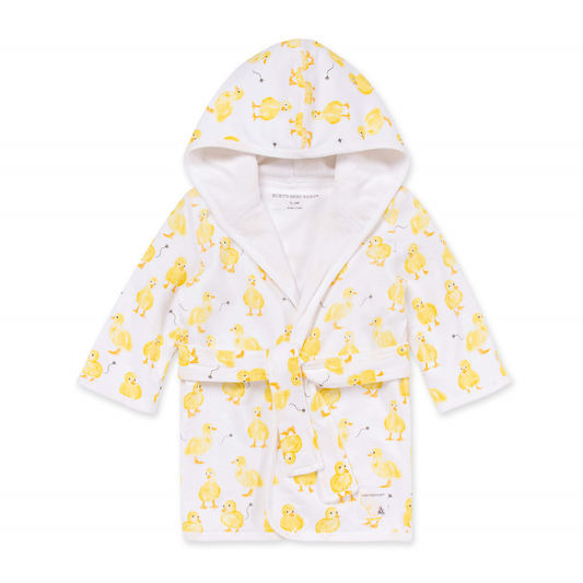 Organic Cotton Knit Terry Hooded Robe - Little Ducks