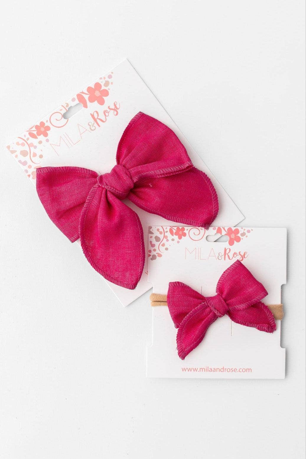 Classic Hair Bow - Fuchsia