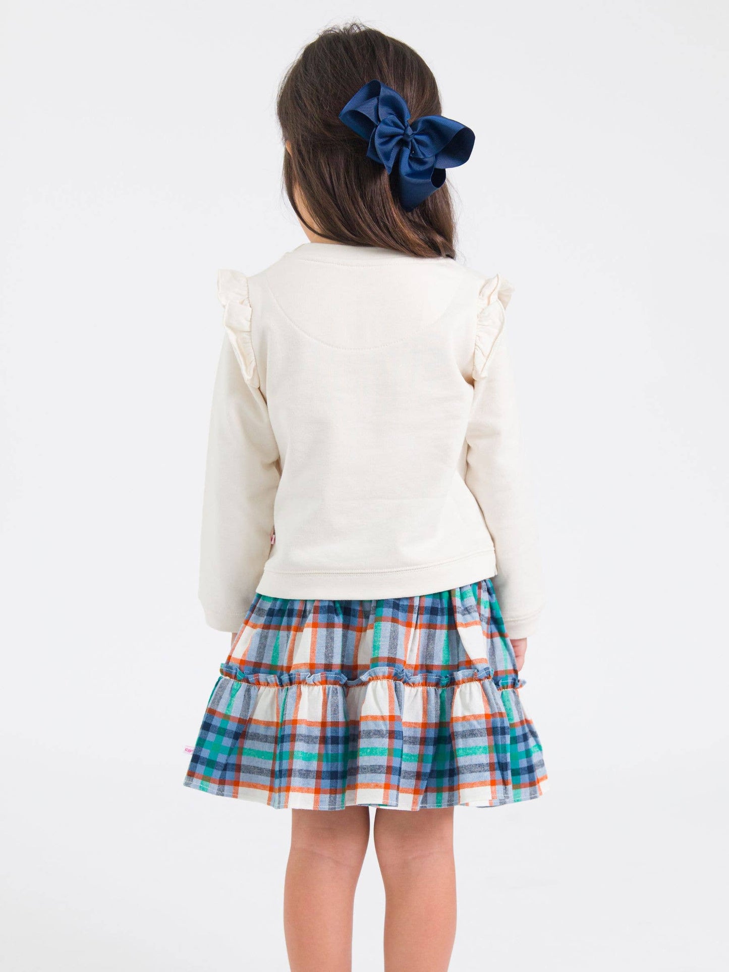 Girls Peyton Plaid Smocked Twirl Skirt