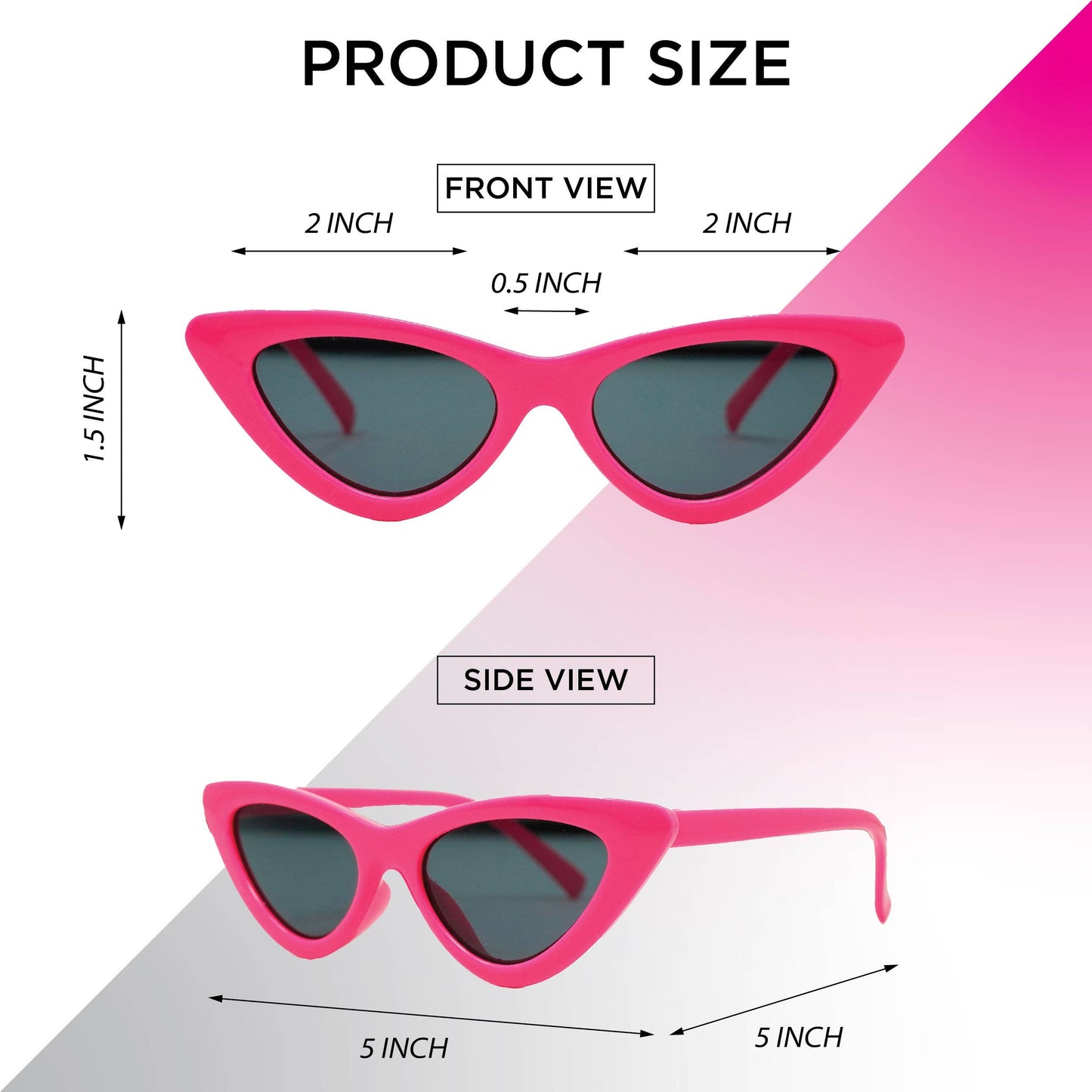 Kids Sunglasses - White (Narrow Cat-Eye)