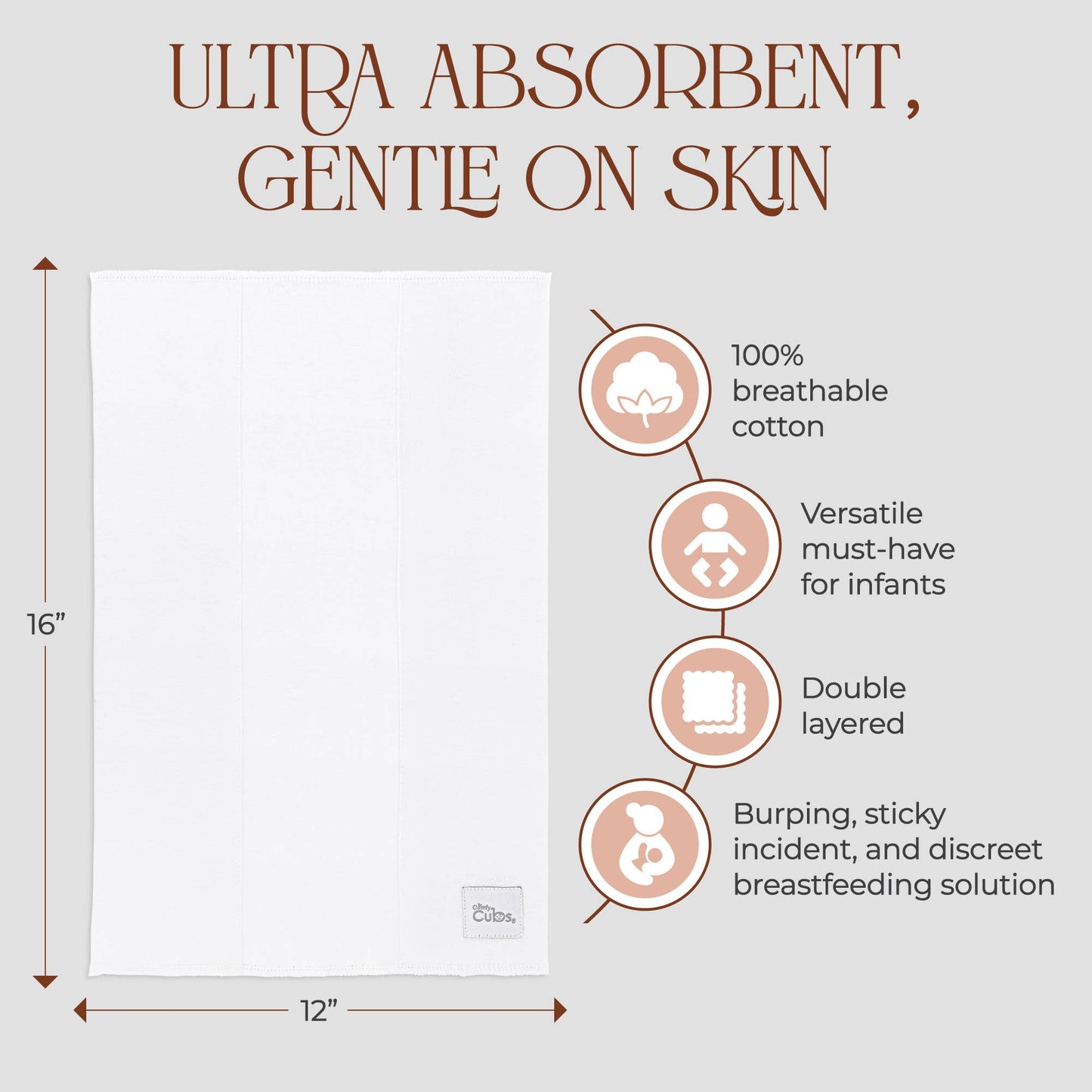 Cotton Burp Cloths by Comfy Cubs