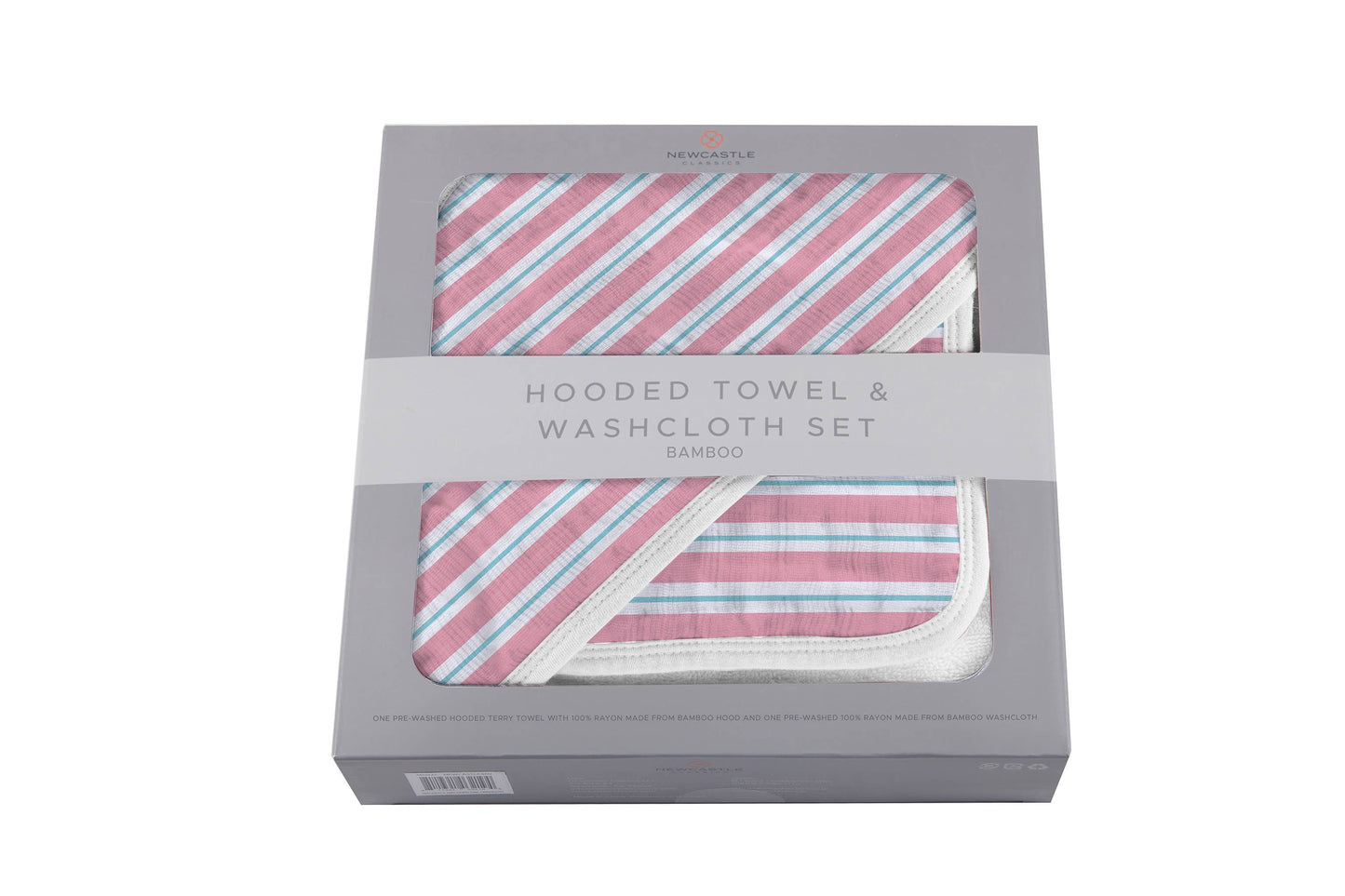 Candy Stripe Hooded Towel and Washcloth Set