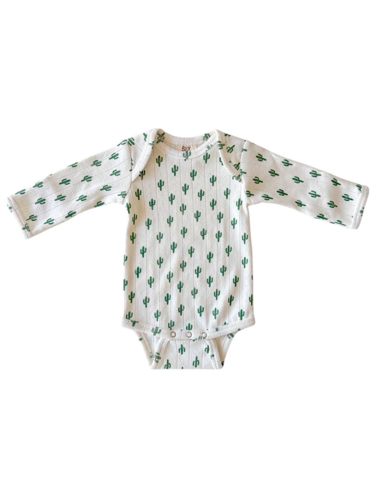 Cactus / Organic Pointelle Long Sleeve Bodysuit