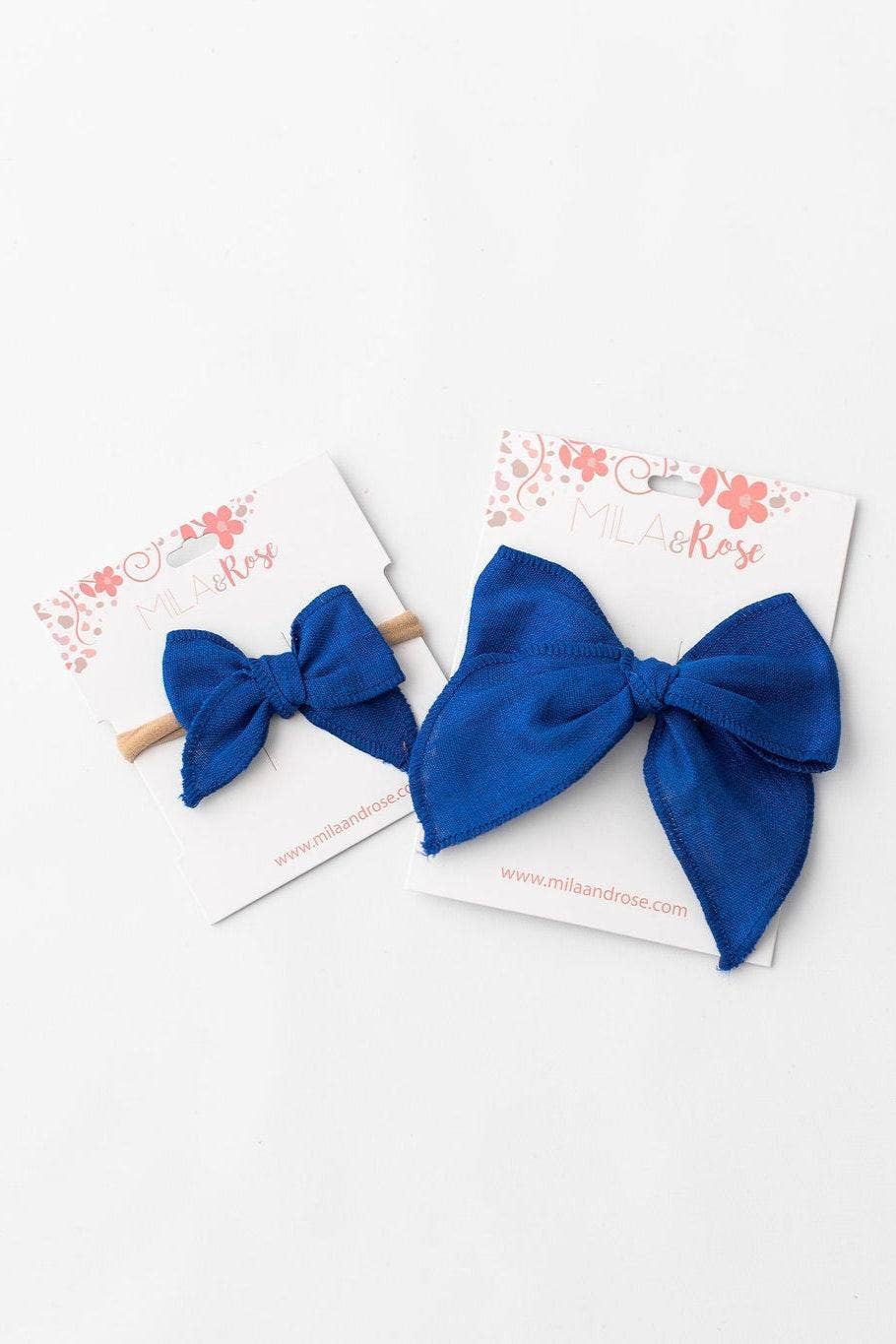 Classic Hair Bow - Royal Blue