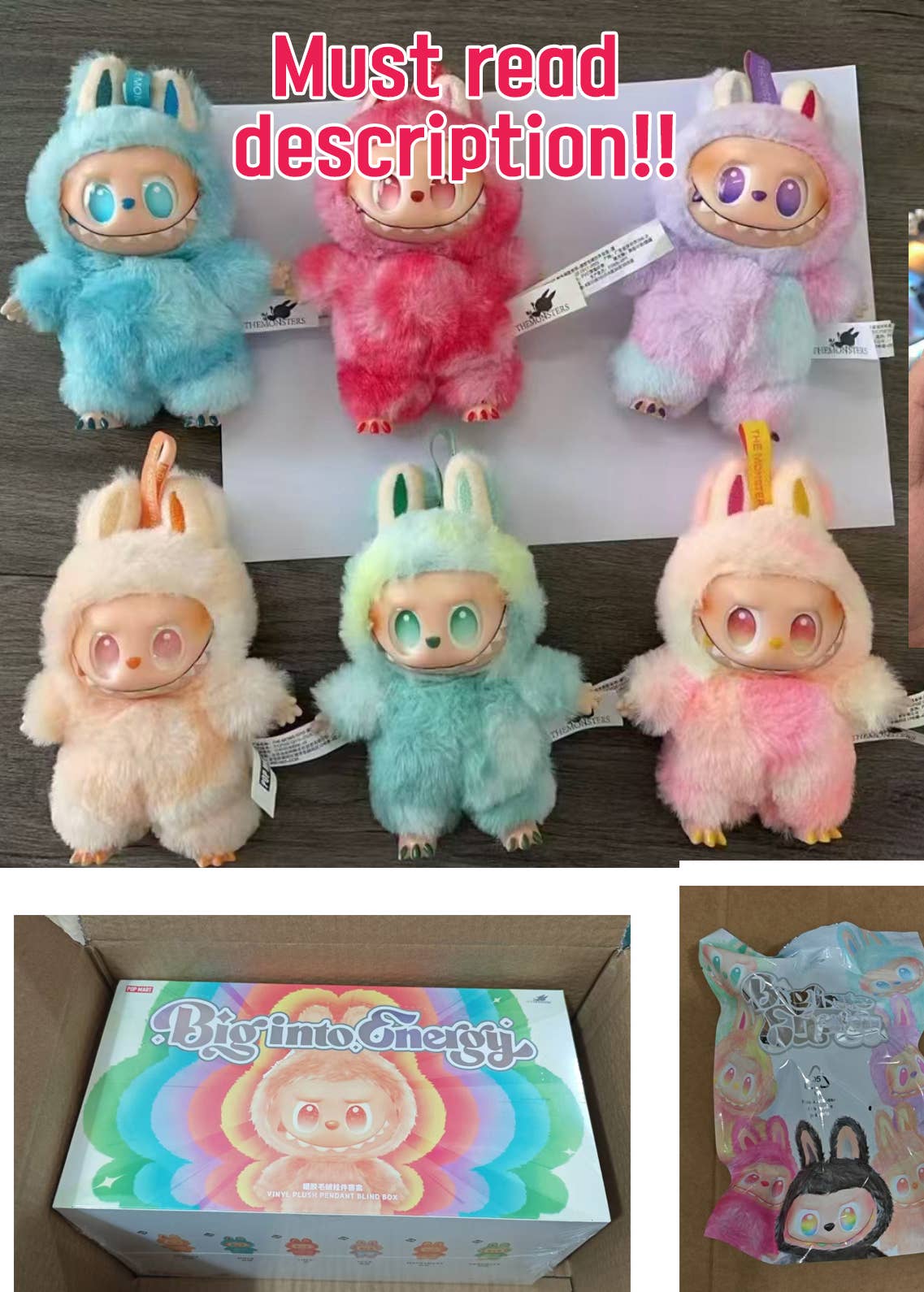 Labubu Style THE MONSTERS Big Into Energy Bag keychain