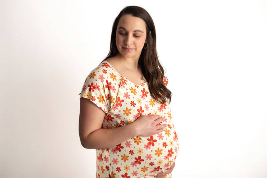 Groovy Floral Maternity Mommy Labor & Delivery/ Nursing Gown